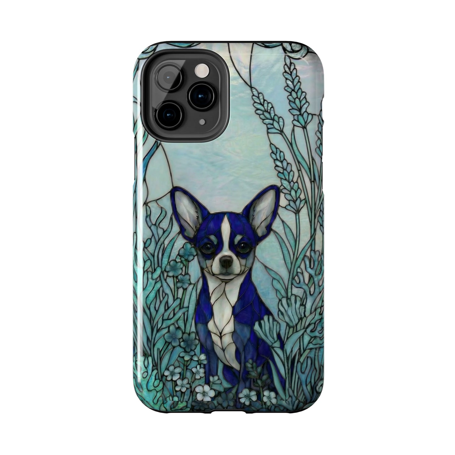 Chihuahua Stained Glass Style Tough Case — Alert & True Theme