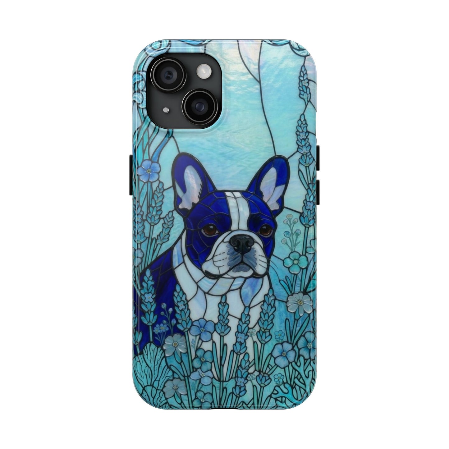 Frenchie Stained Glass Style Tough Case — Ocean Theme