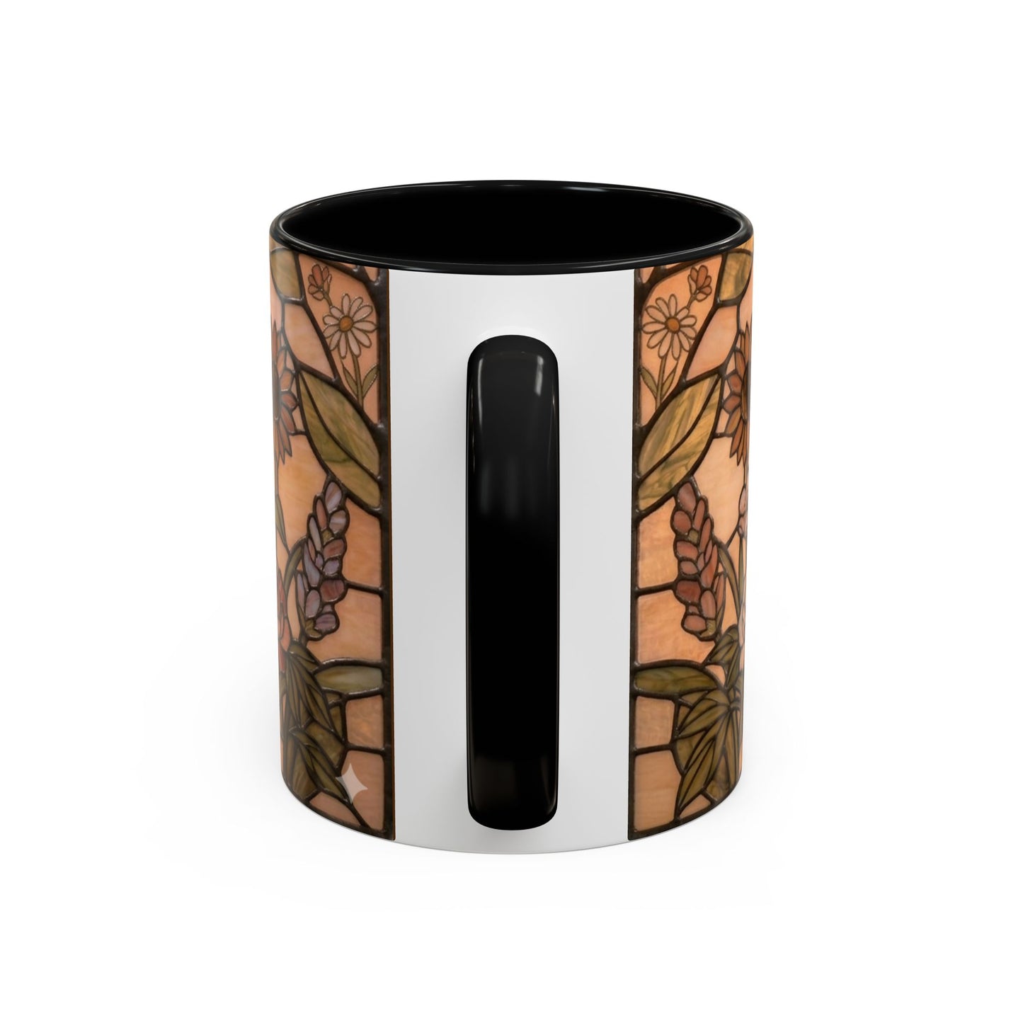 Cylindrical container with floral pattern on a white background