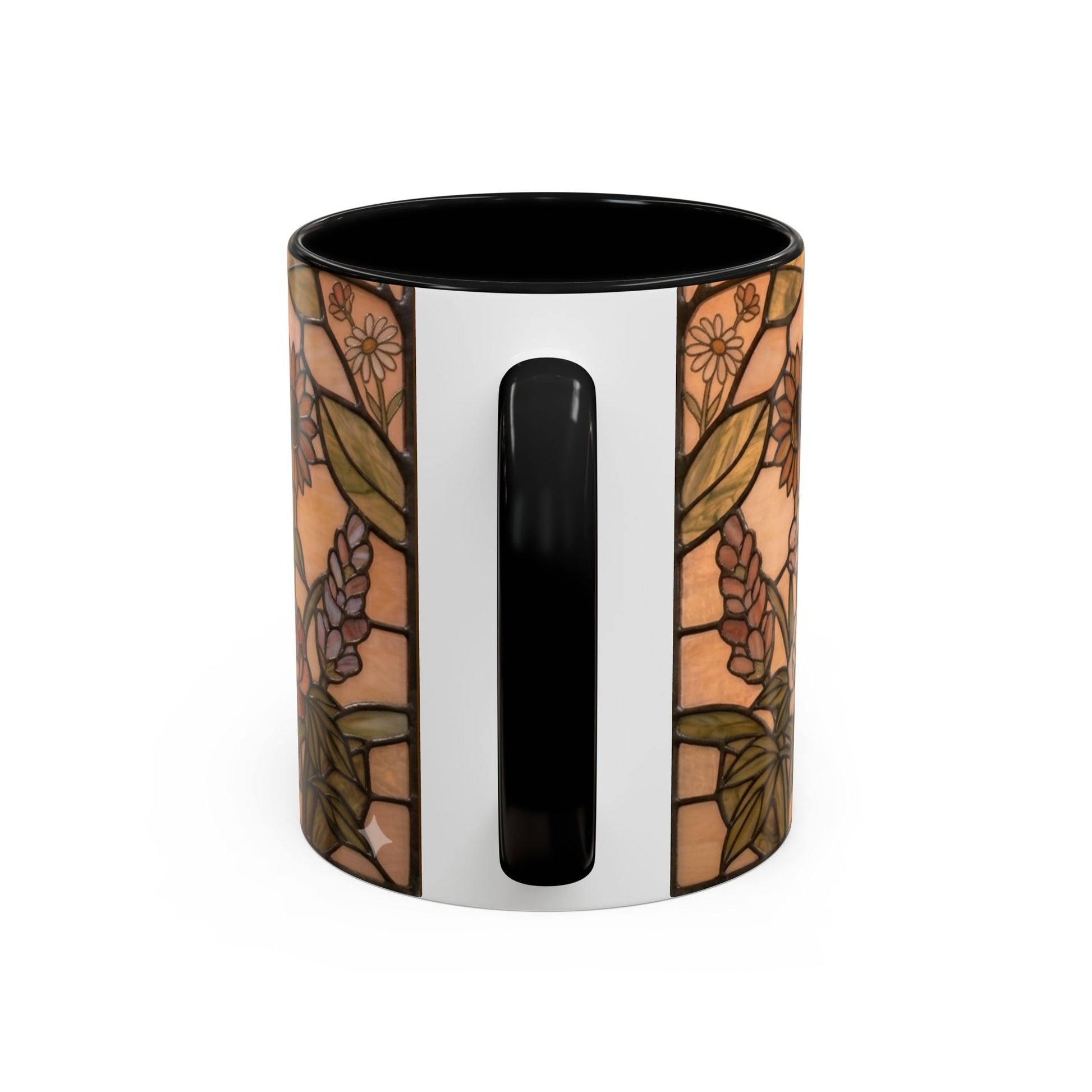 Cylindrical container with floral pattern on a white background