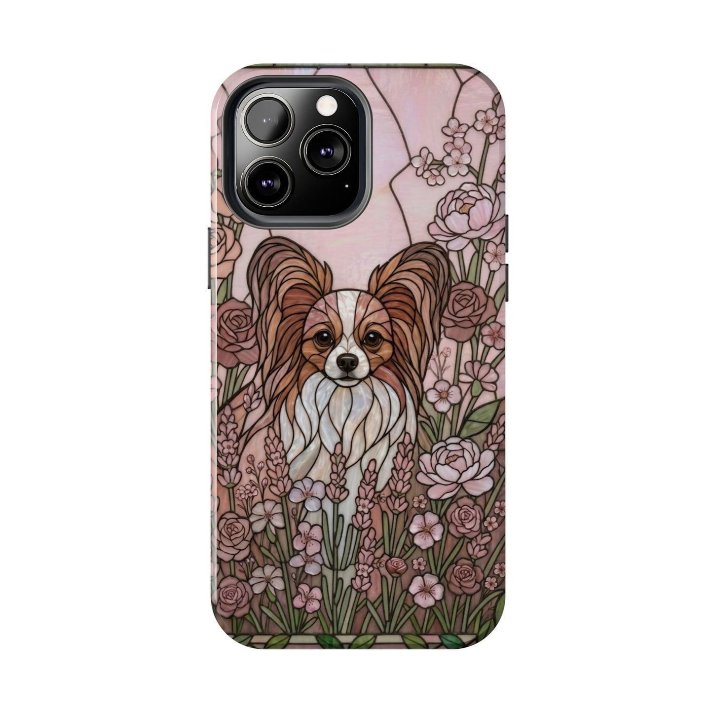 Papillon Stained Glass Style Tough Case — Rose Garden Theme