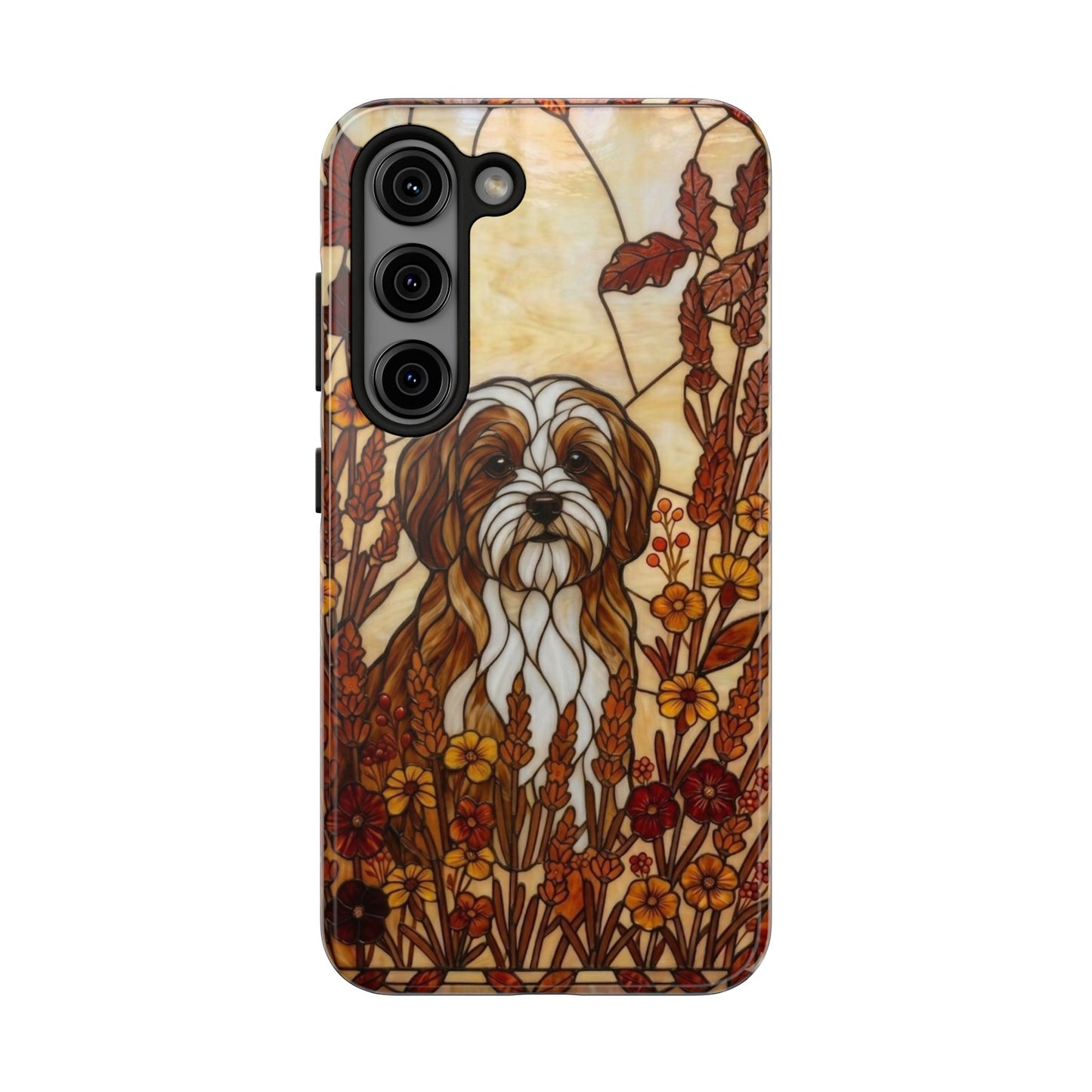 Maltese Stained Glass Style Tough Case — Autumn Warmth Theme