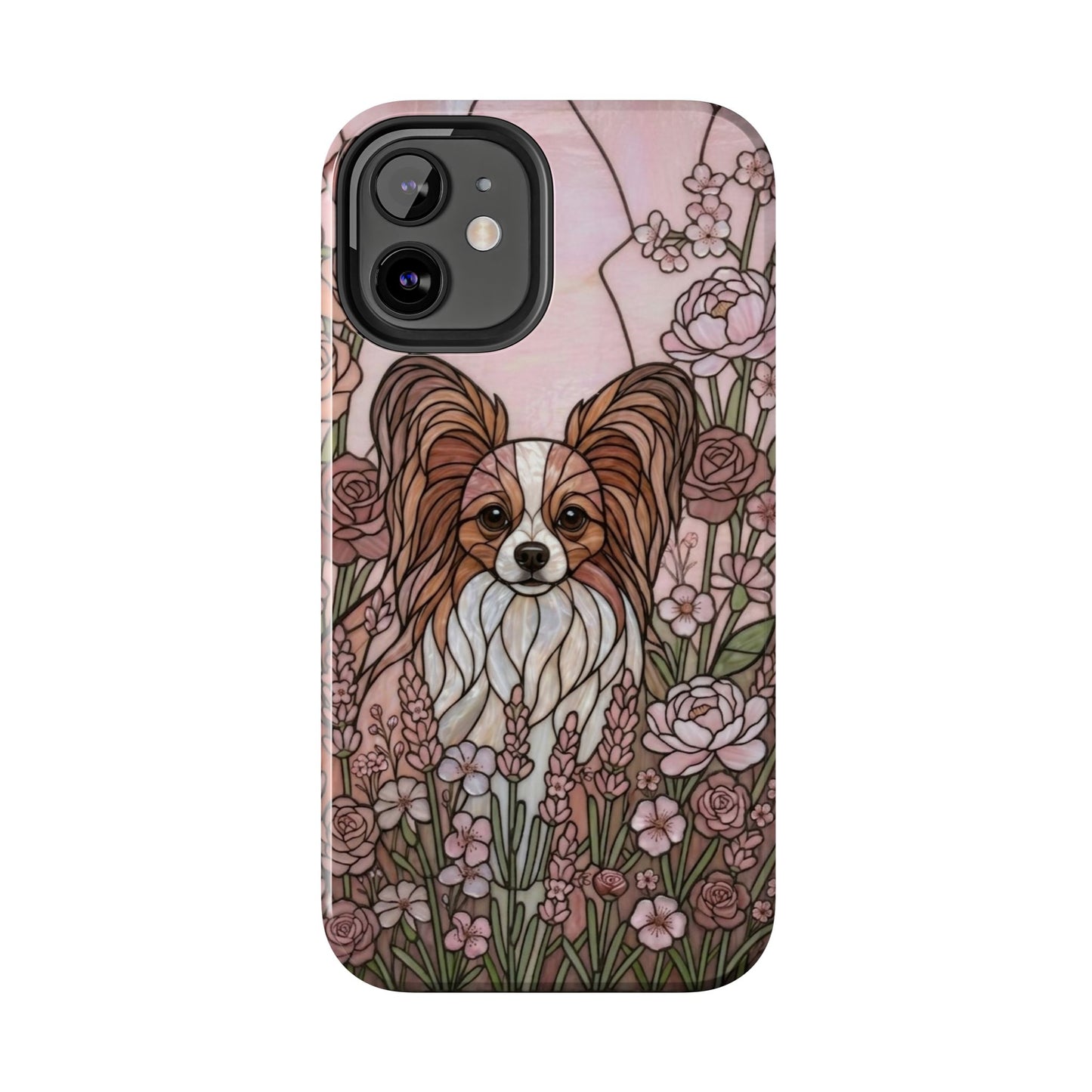 Papillon Stained Glass Style Tough Case — Rose Garden Theme