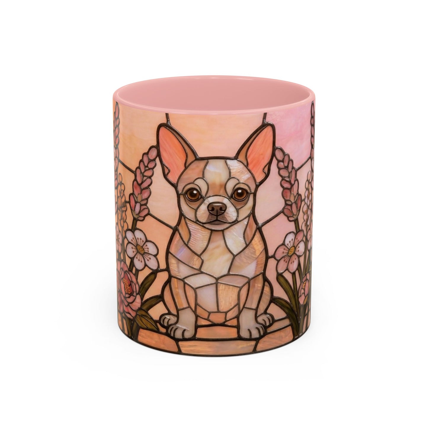 Candle holder with a dog illustration on a white background