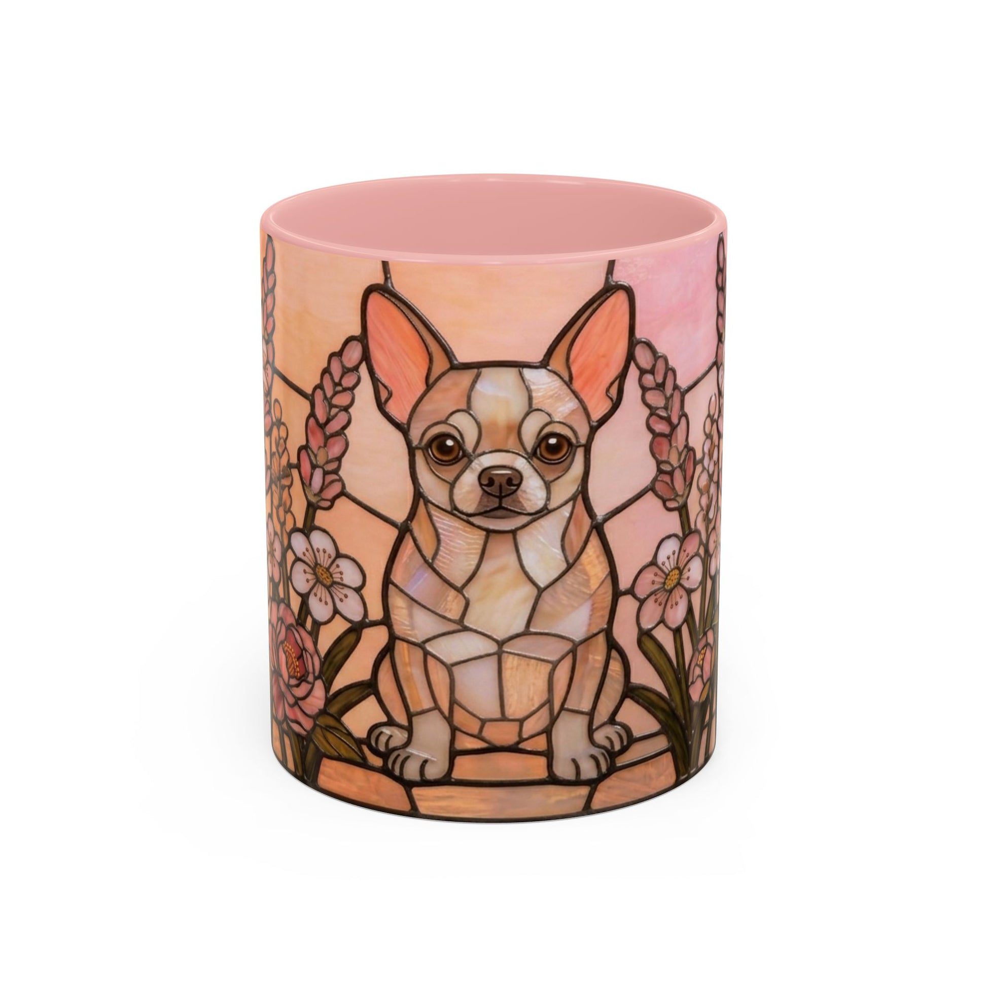 Candle holder with a dog illustration on a white background