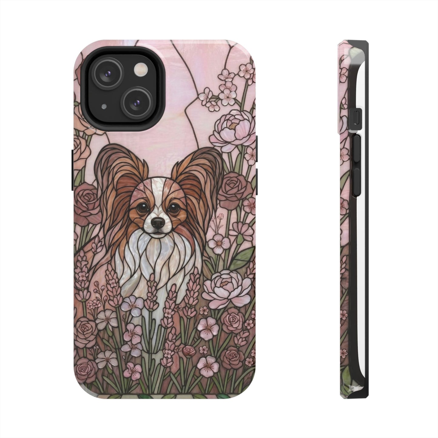 Papillon Stained Glass Style Tough Case — Rose Garden Theme