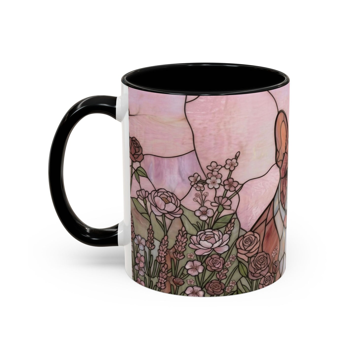 Stained Glass French Bulldog Coffee Mug — Rose Garden Theme