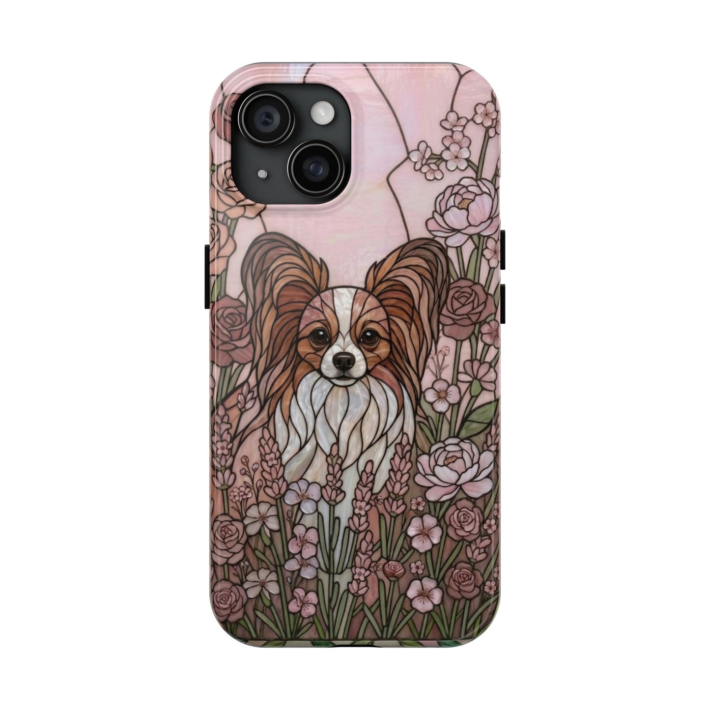 Papillon Stained Glass Style Tough Case — Rose Garden Theme