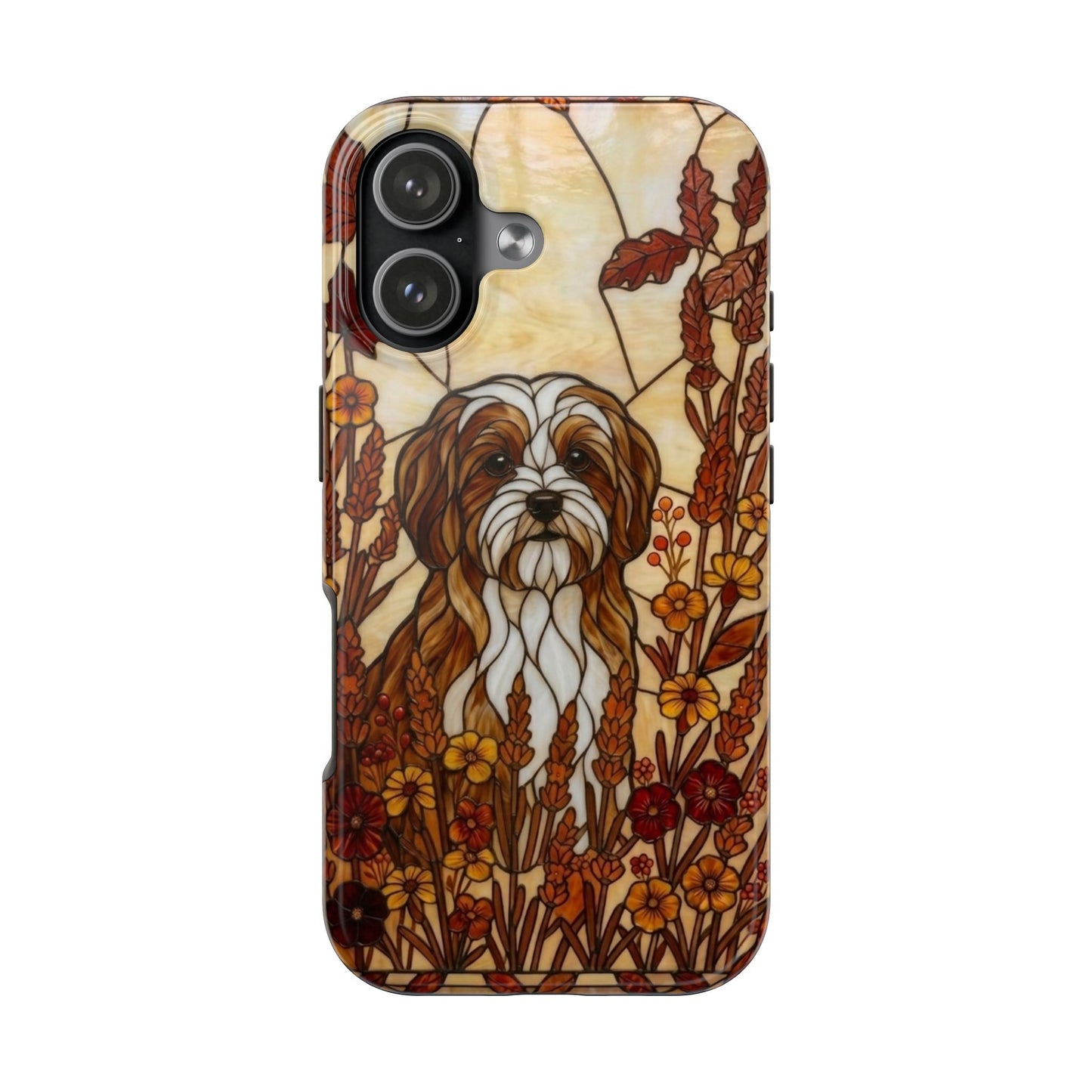 Maltese Stained Glass Style Tough Case — Autumn Warmth Theme