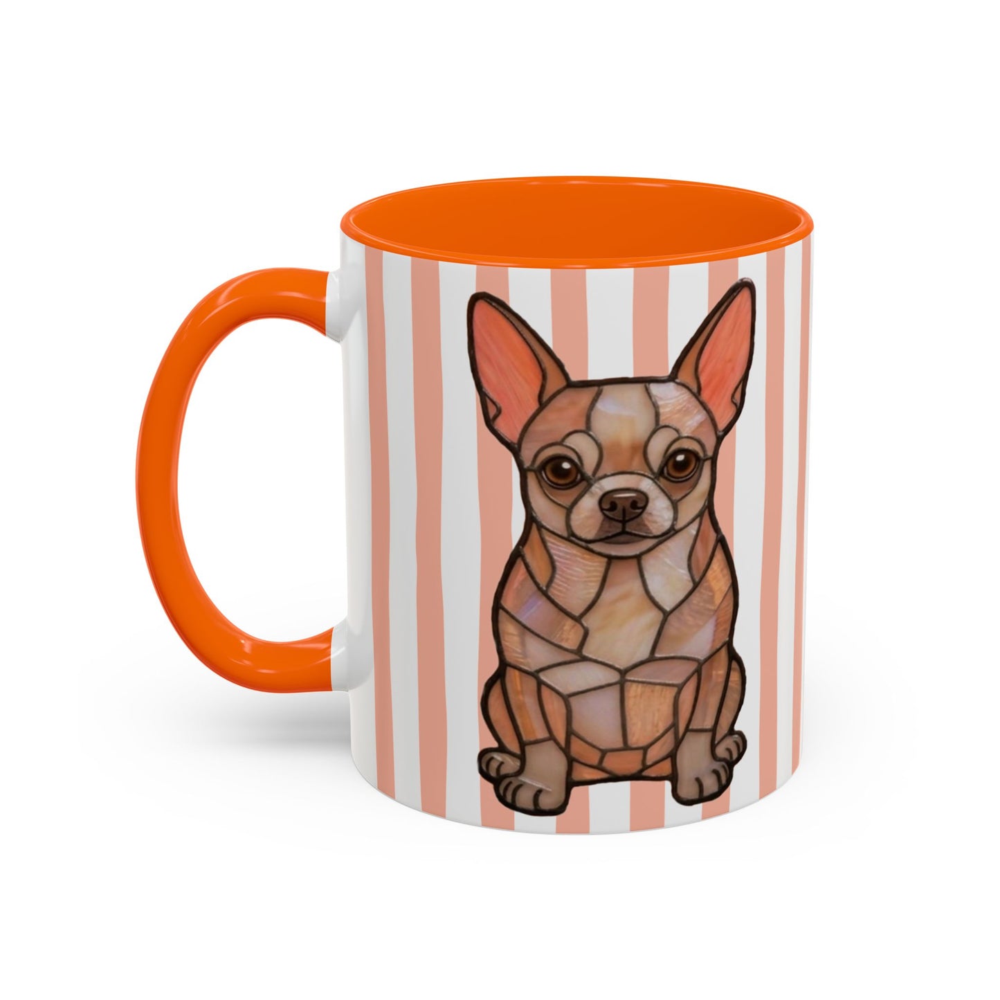 Cute light Orange Striped Chihuahua Ceramic Cup