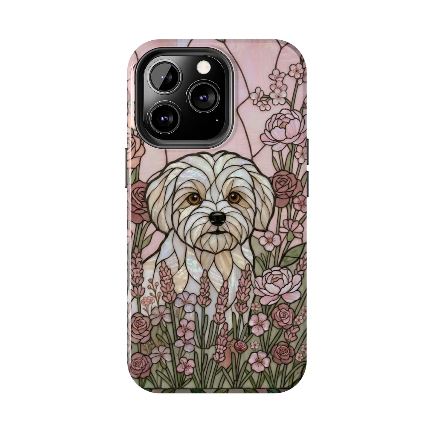 Maltese Stained Glass Style Tough Case — Rose Garden Theme