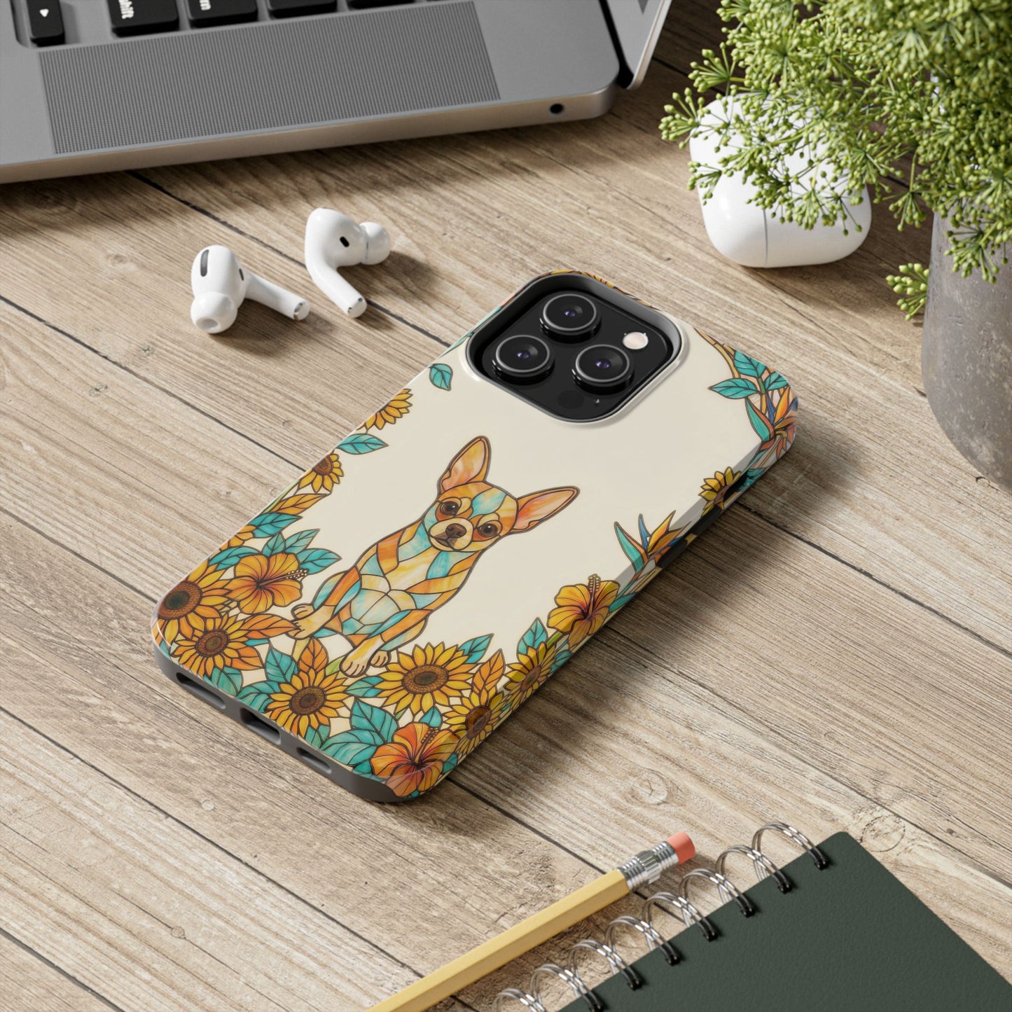 Chihuahua Stained Glass Style Tough Case — Sun & Joy Theme