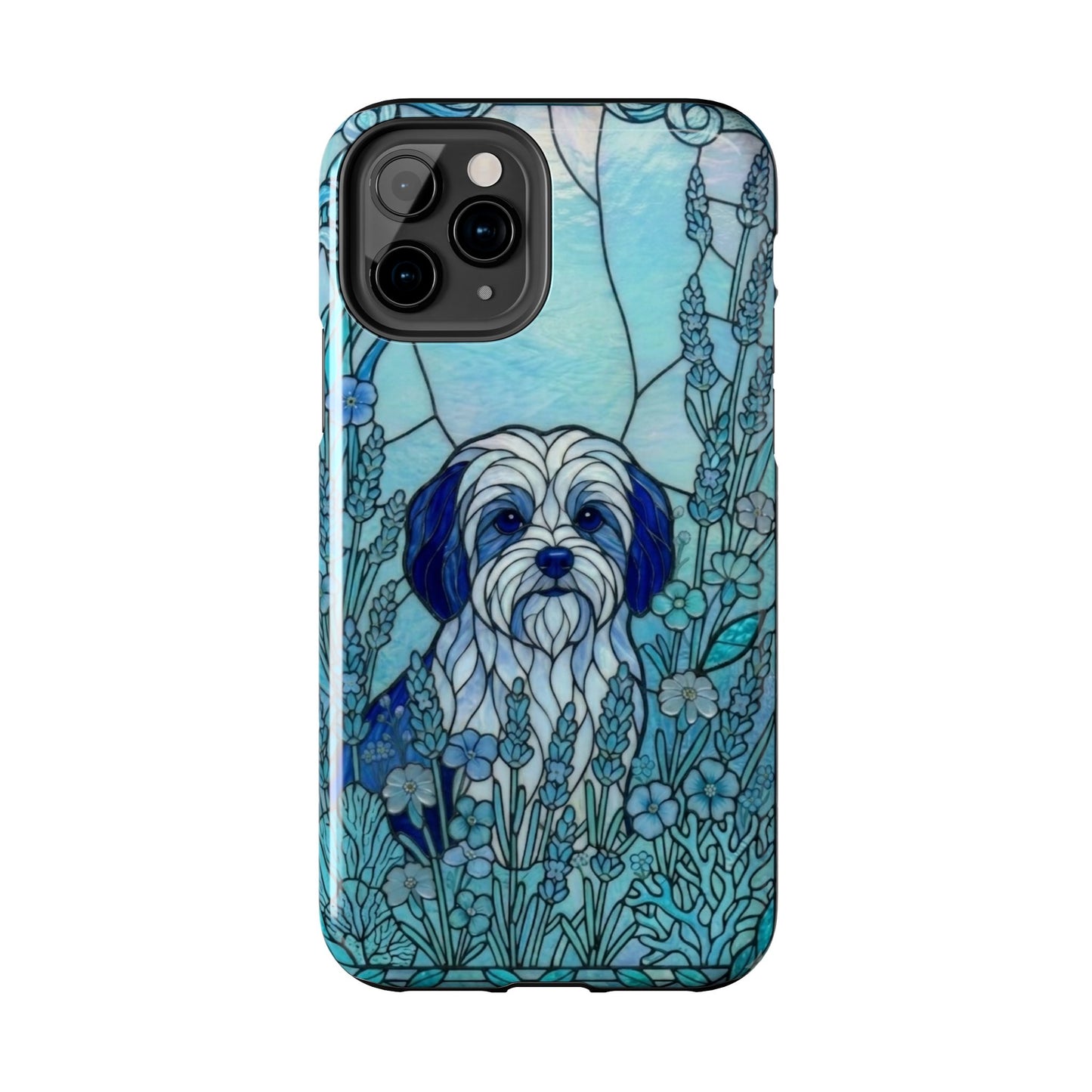 Maltese Stained Glass Style Tough Case — Ocean Blue Theme