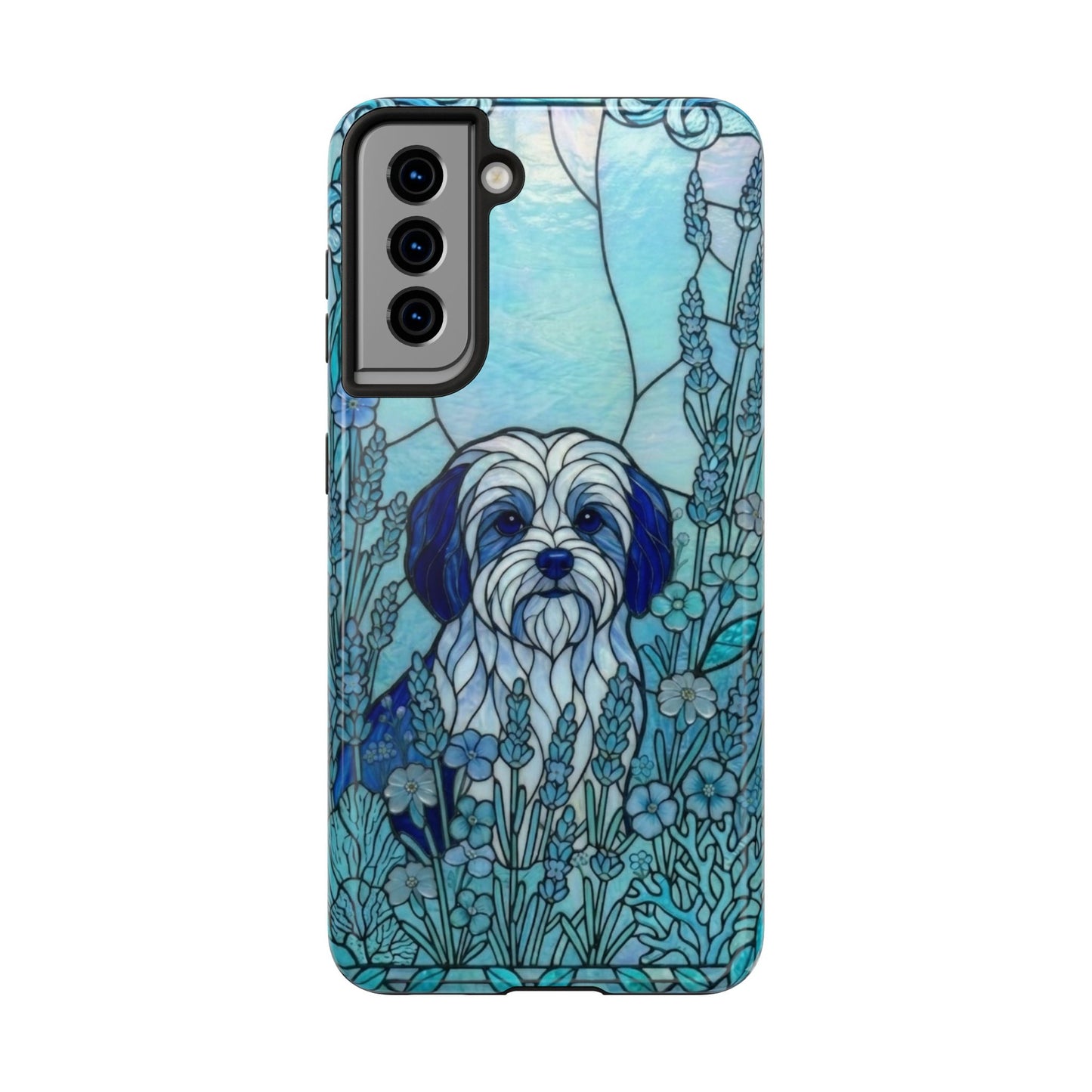 Maltese Stained Glass Style Tough Case — Ocean Blue Theme