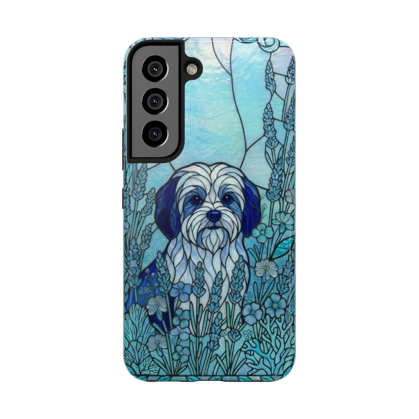 Maltese Stained Glass Style Tough Case — Ocean Blue Theme
