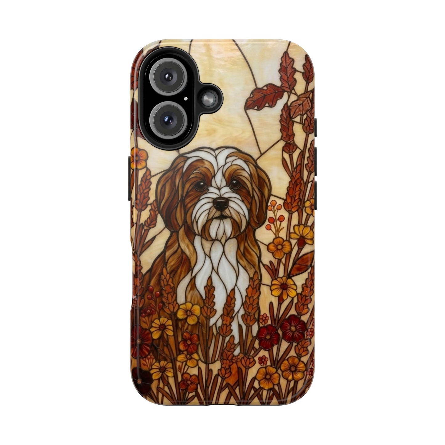 Maltese Stained Glass Style Tough Case — Autumn Warmth Theme
