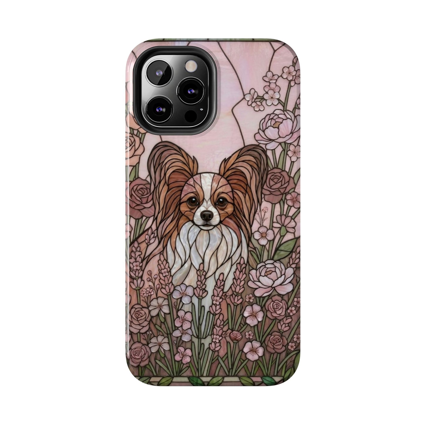 Papillon Stained Glass Style Tough Case — Rose Garden Theme
