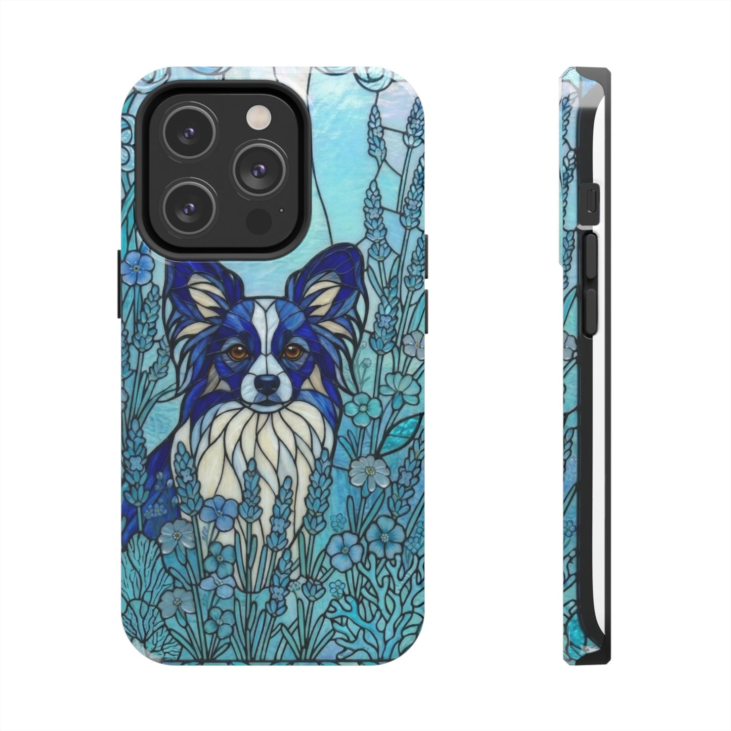 Papillon Stained Glass Style Tough Case — Ocean Blue Theme