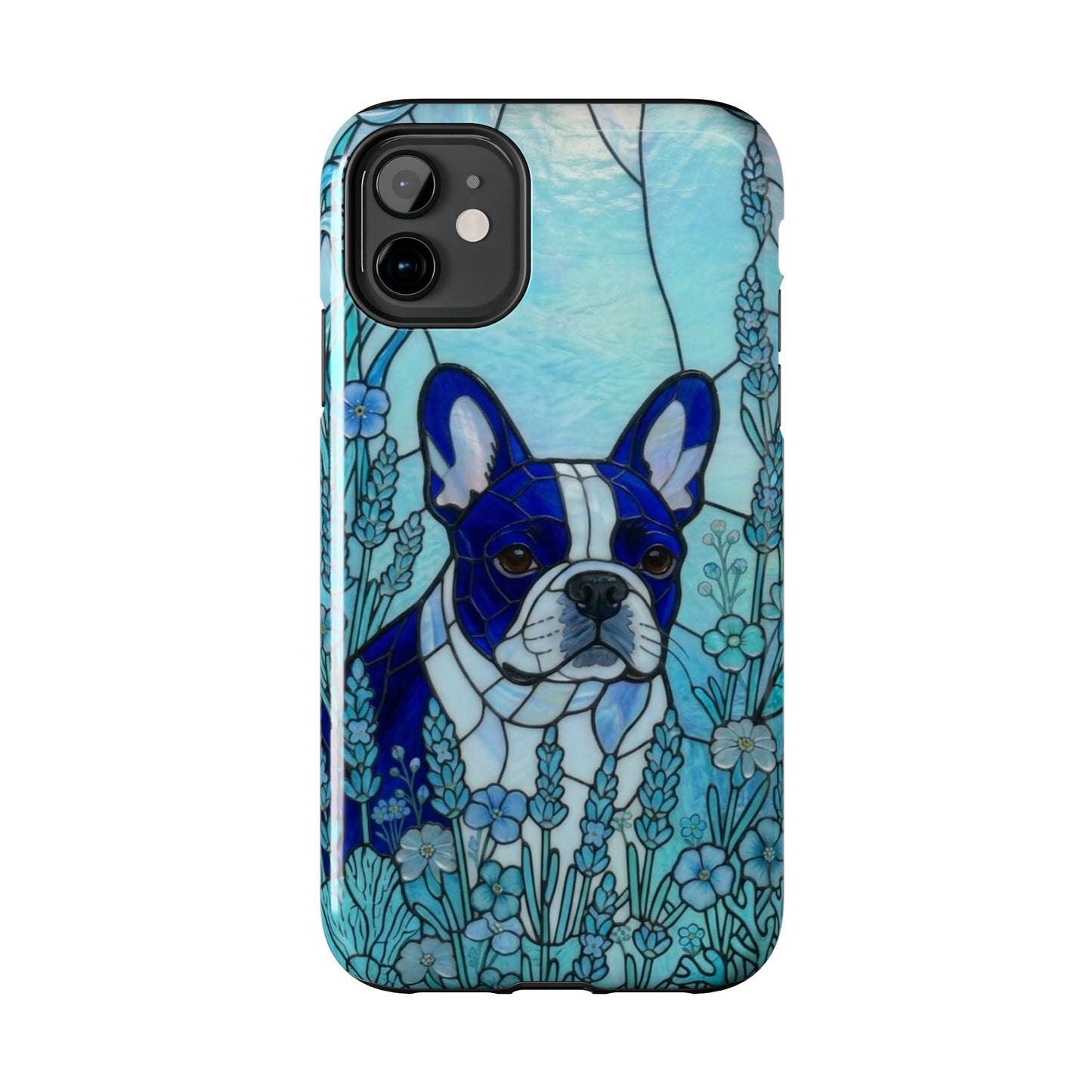 Frenchie Stained Glass Style Tough Case — Ocean Theme