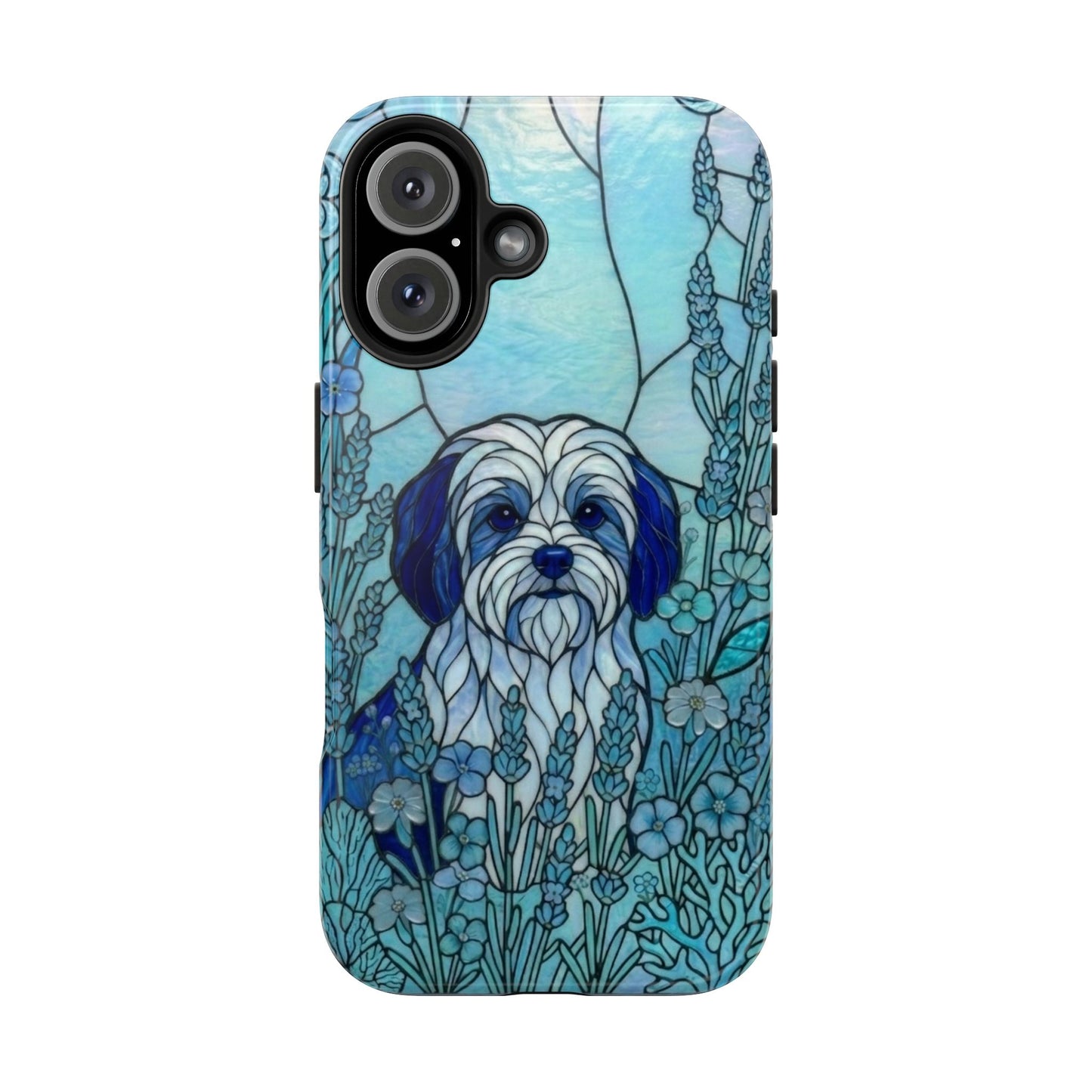 Maltese Stained Glass Style Tough Case — Ocean Blue Theme
