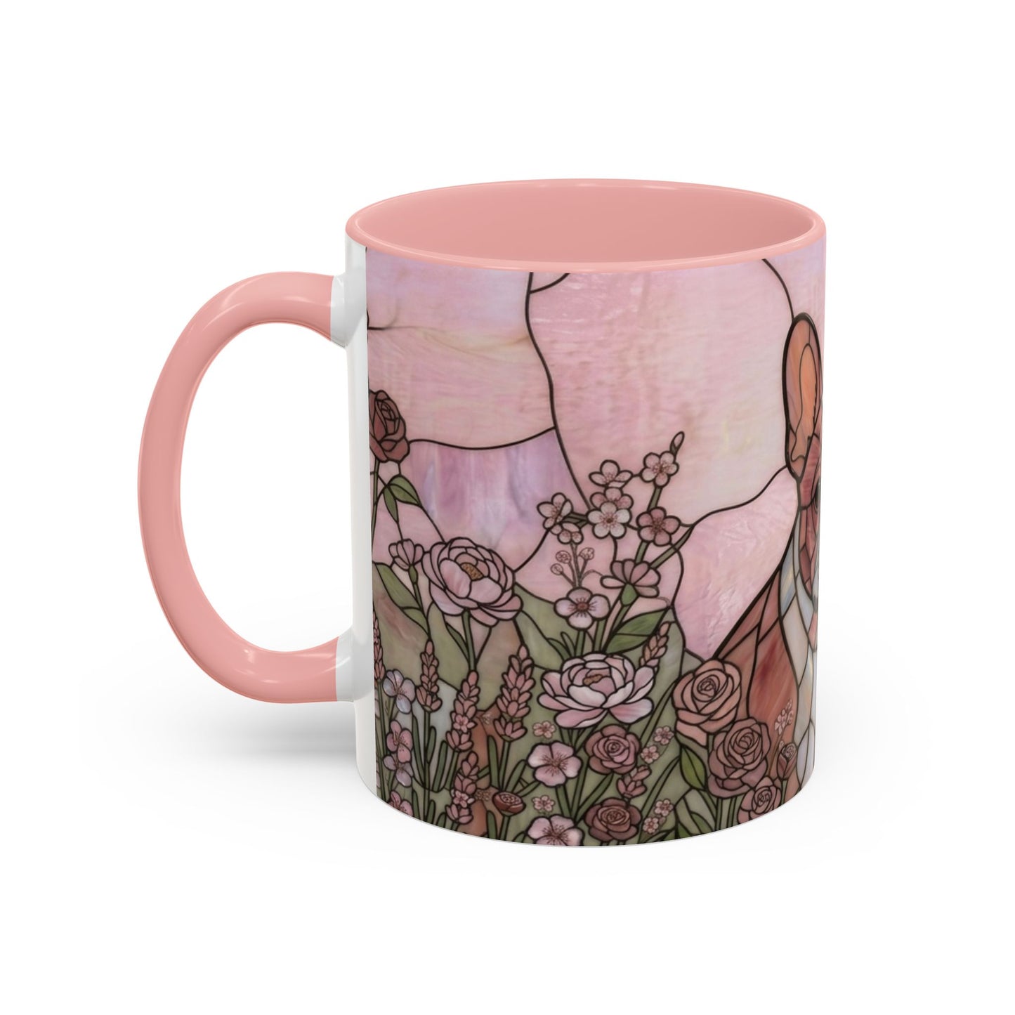 Stained Glass French Bulldog Coffee Mug — Rose Garden Theme