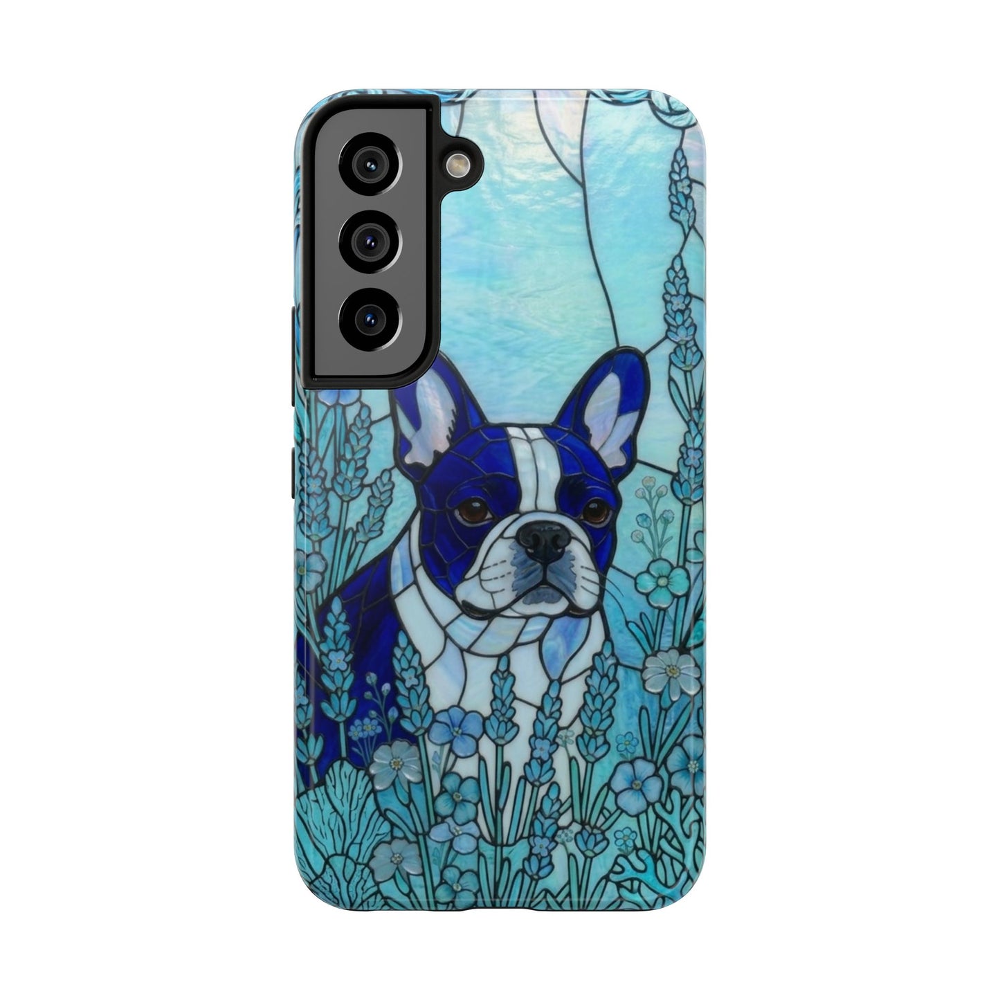 Frenchie Stained Glass Style Tough Case — Ocean Theme
