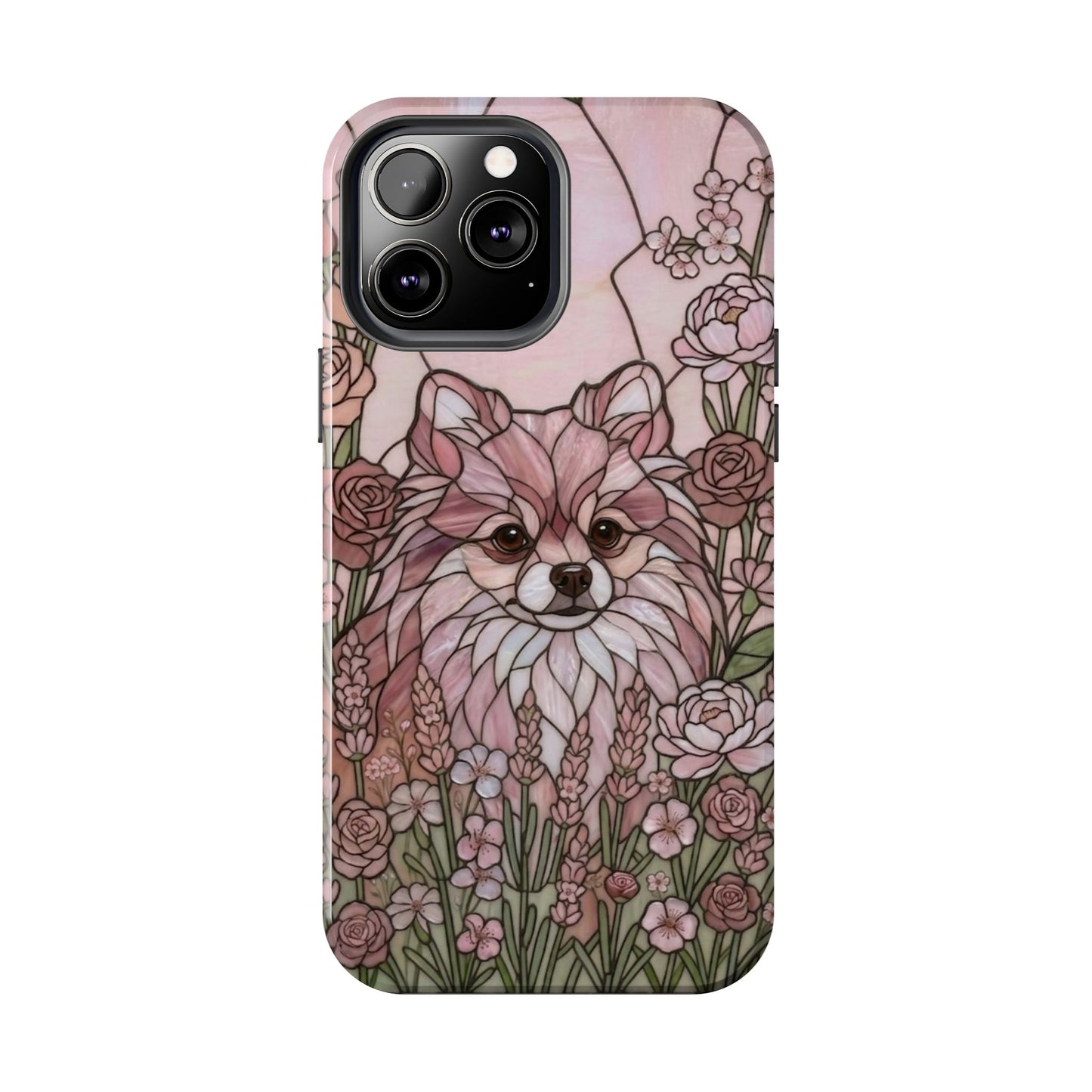 Shih Tzu Stained Glass Style Tough Case — Rose Garden Theme