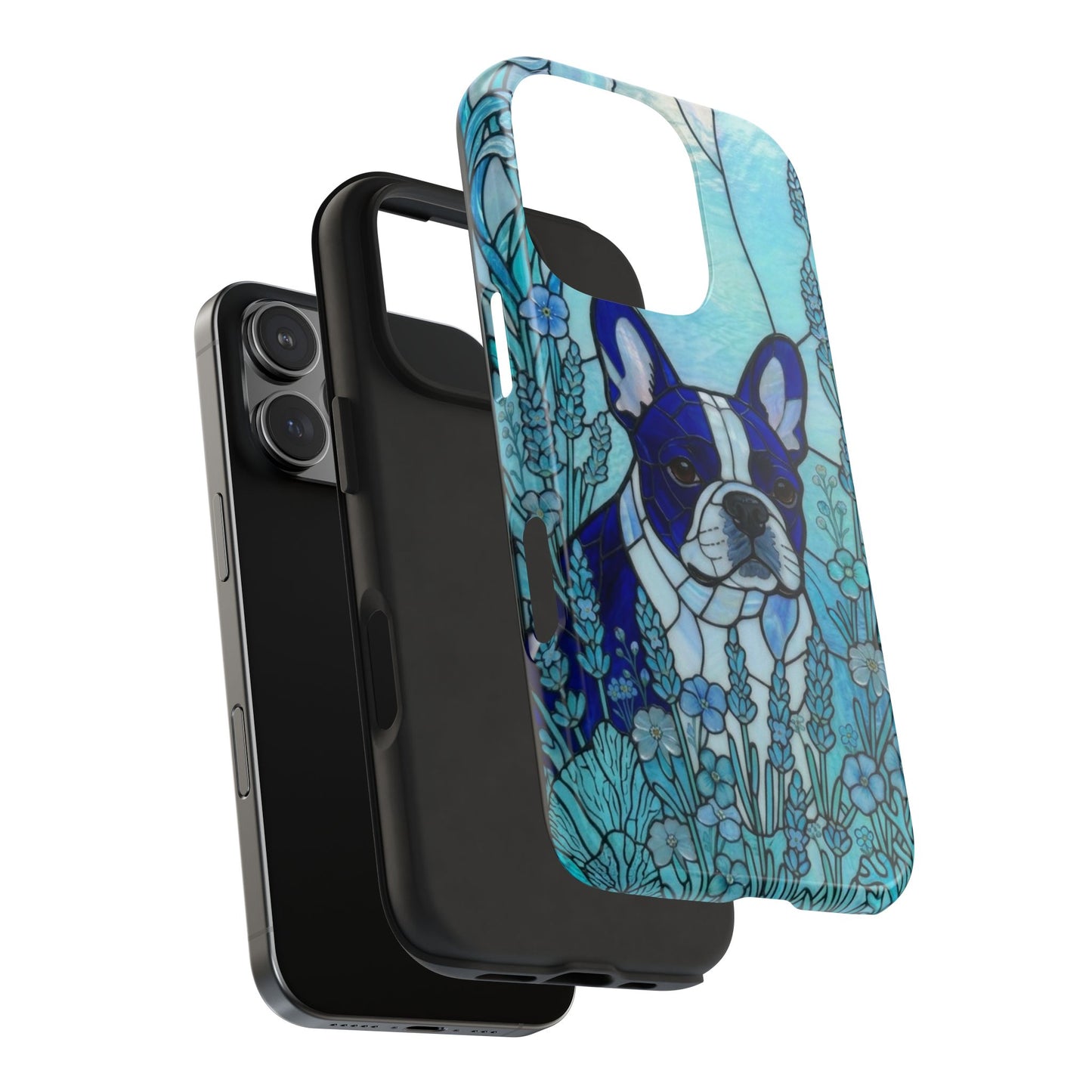 Frenchie Stained Glass Style Tough Case — Ocean Theme