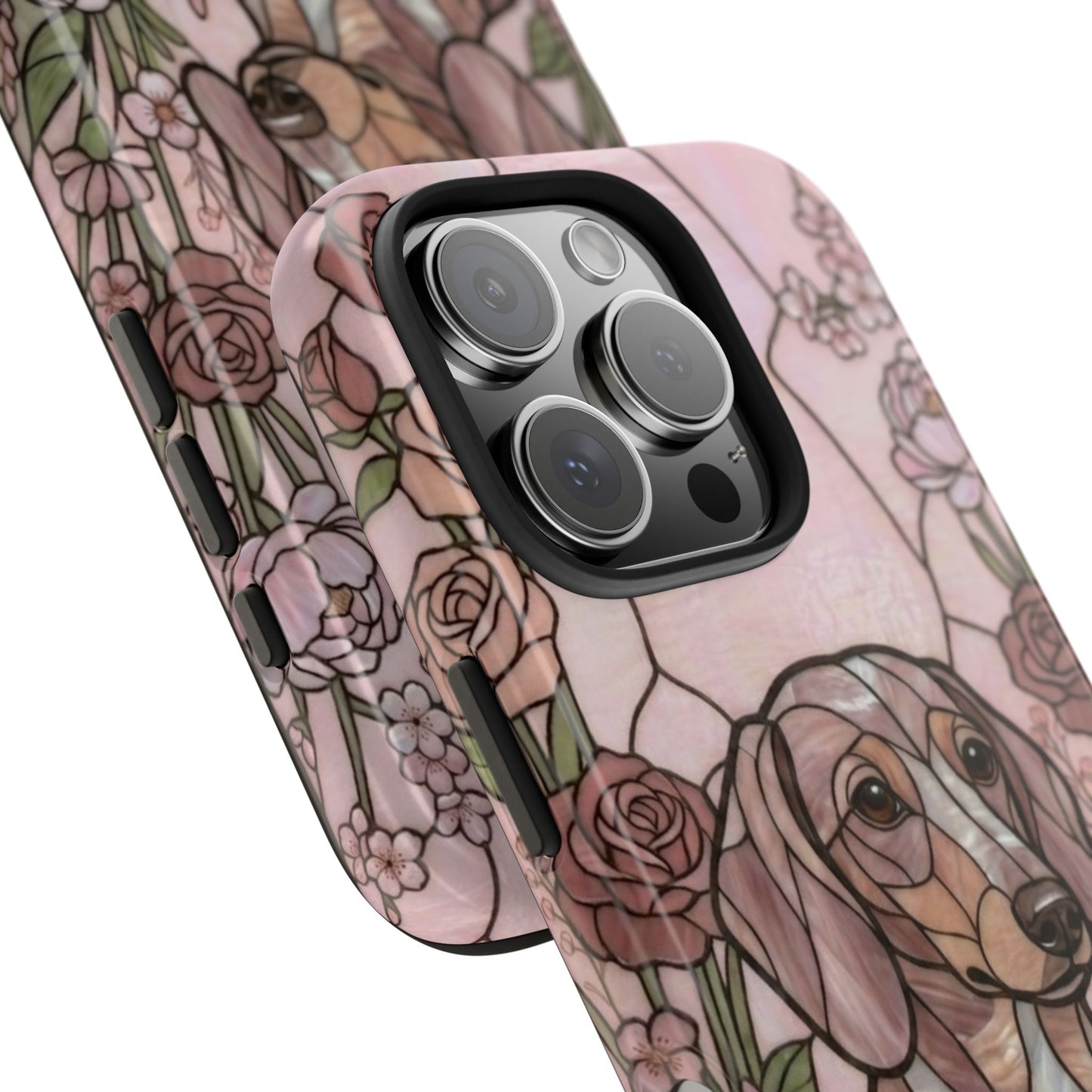 Dachshund Stained Glass Style Tough Case — Rose Garden Theme