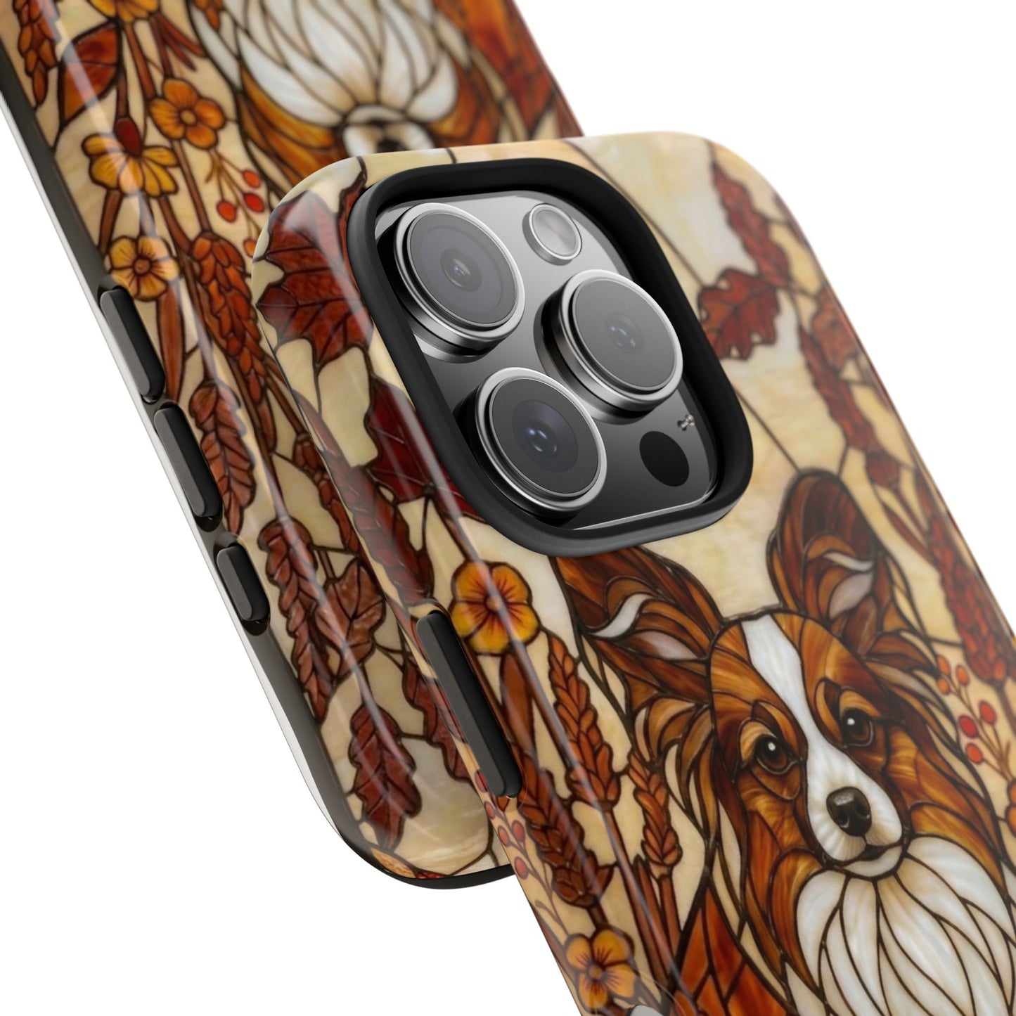 Papillon Stained Glass Style Tough Case — Autumn Warmth Theme