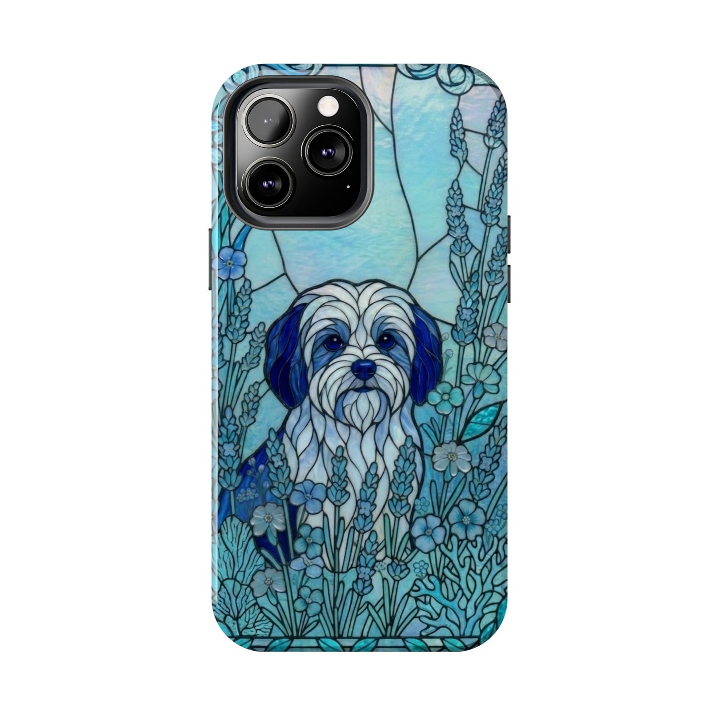 Maltese Stained Glass Style Tough Case — Ocean Blue Theme