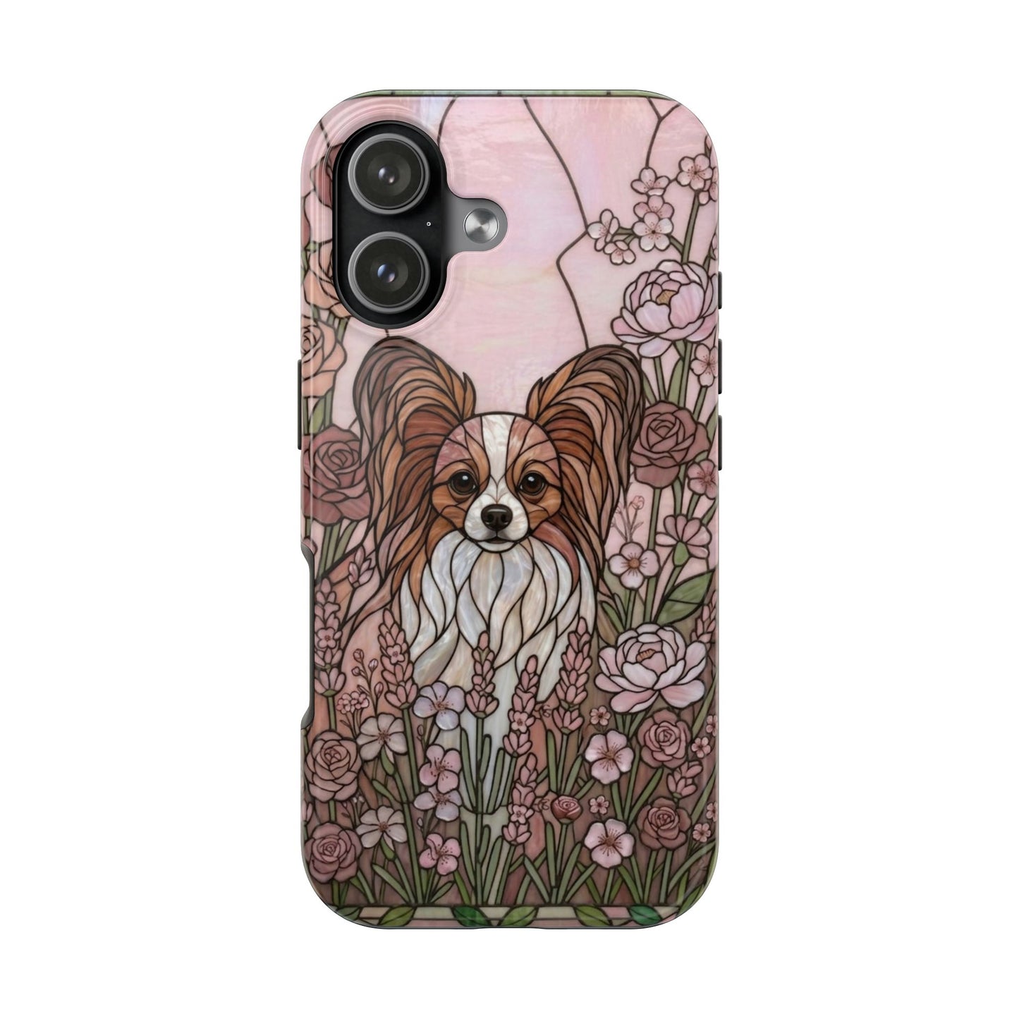 Papillon Stained Glass Style Tough Case — Rose Garden Theme