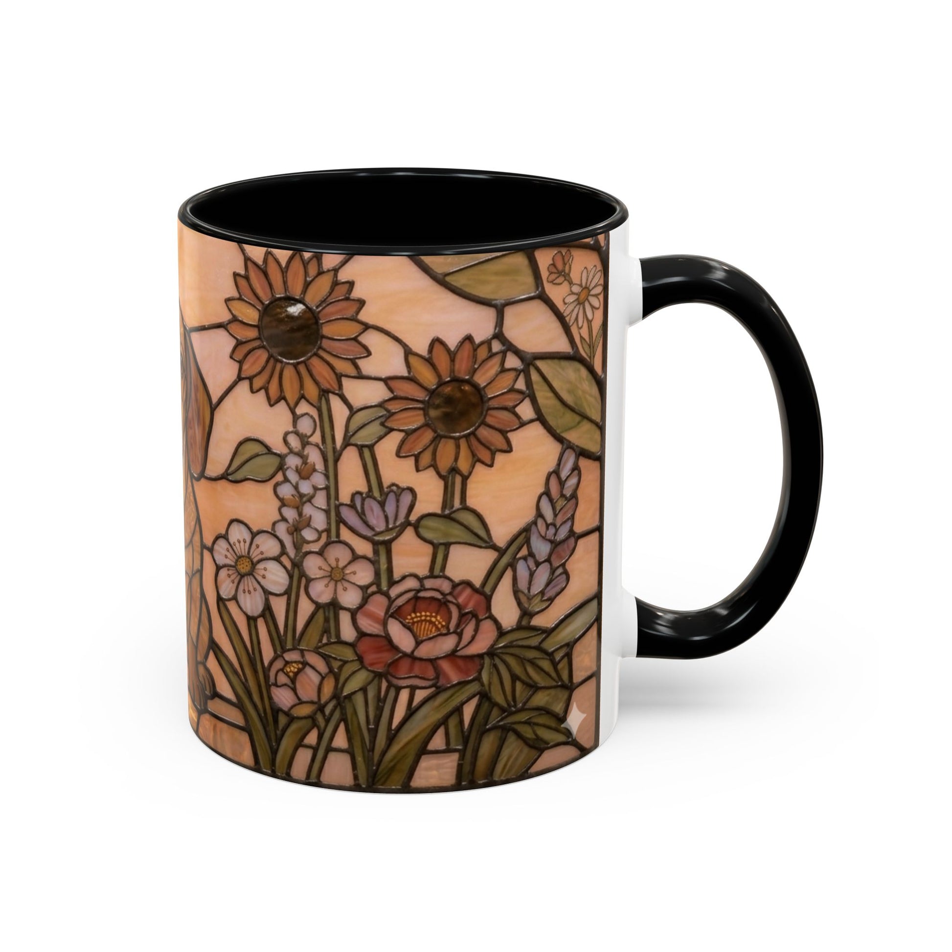Mug with floral design on a white background