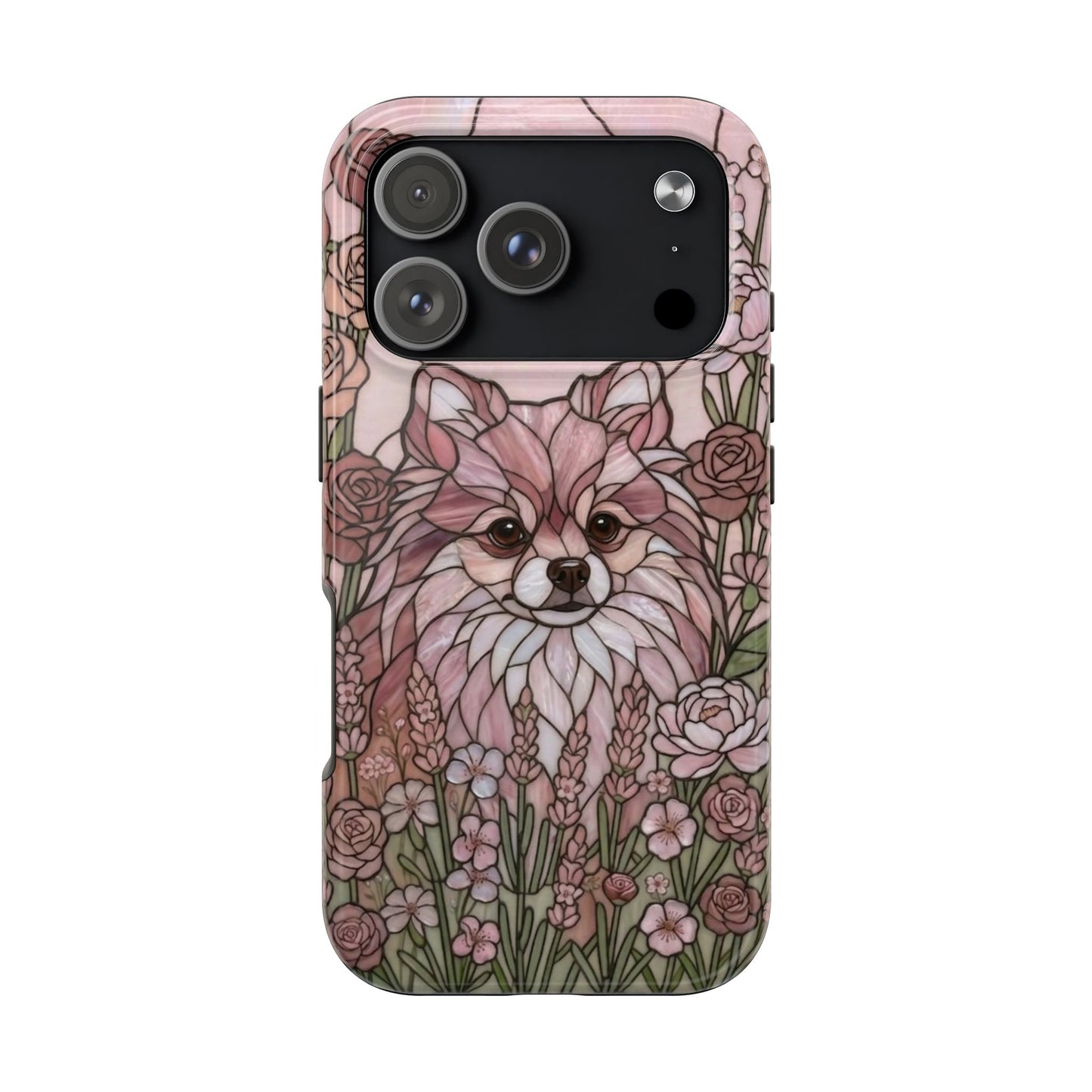 Shih Tzu Stained Glass Style Tough Case — Rose Garden Theme
