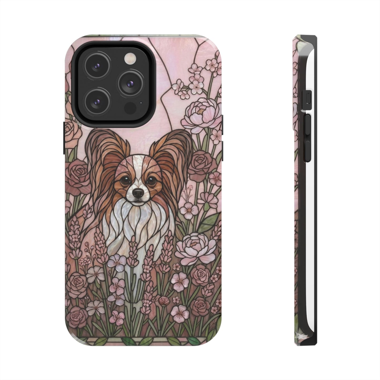 Papillon Stained Glass Style Tough Case — Rose Garden Theme