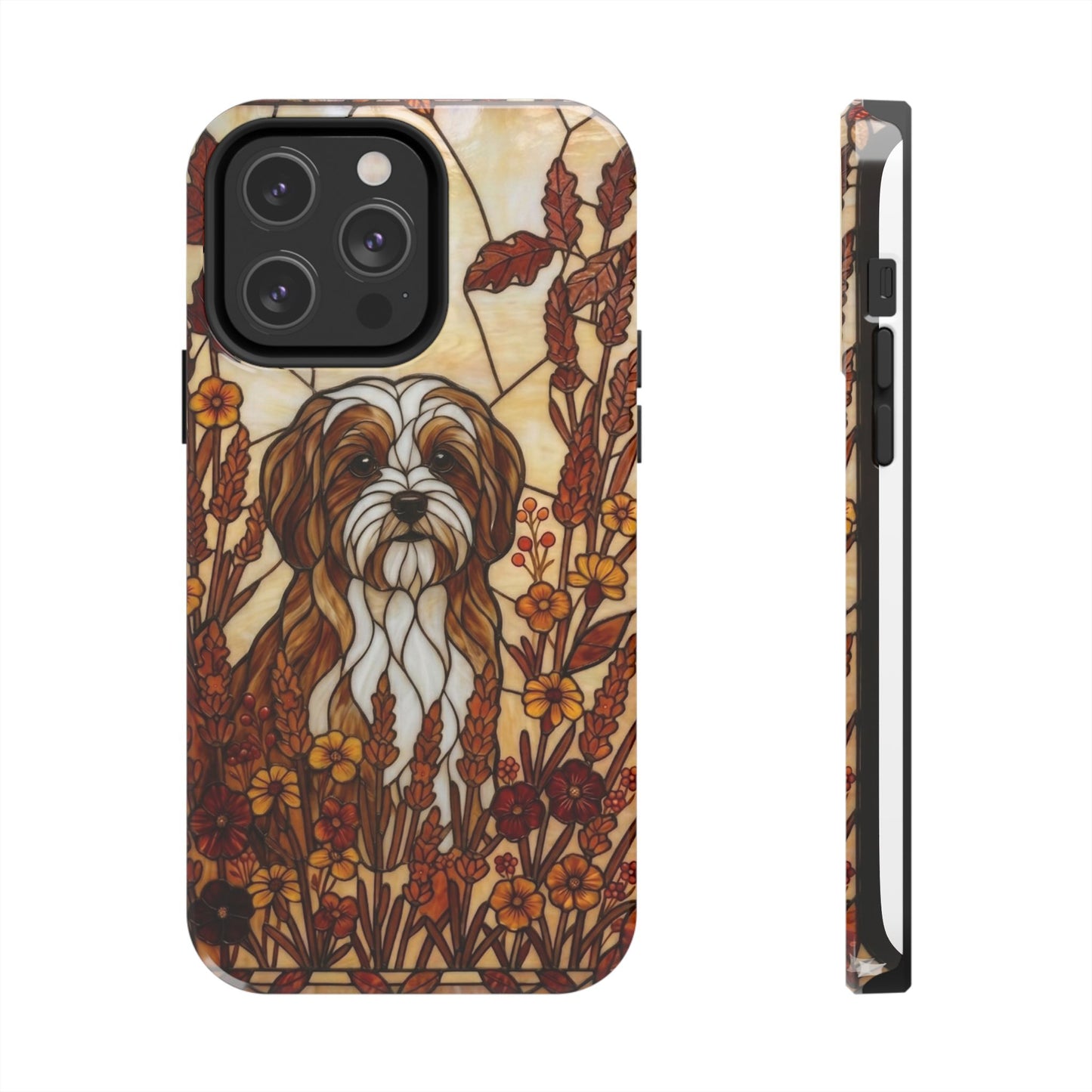 Maltese Stained Glass Style Tough Case — Autumn Warmth Theme