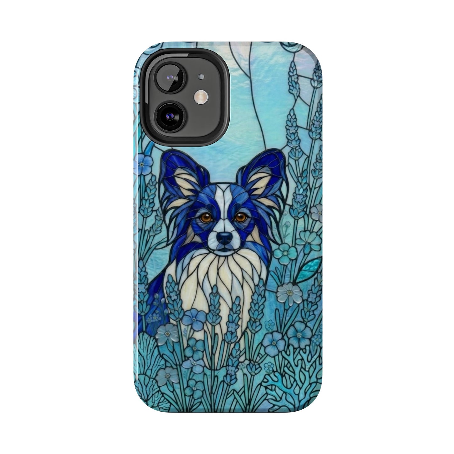 Papillon Stained Glass Style Tough Case — Ocean Blue Theme