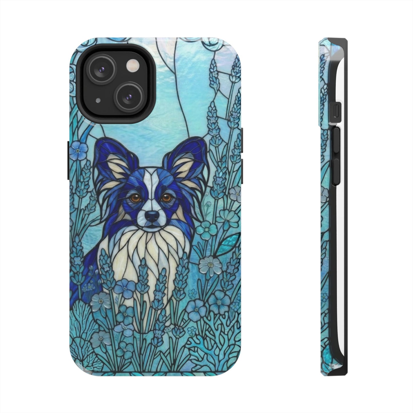 Papillon Stained Glass Style Tough Case — Ocean Blue Theme