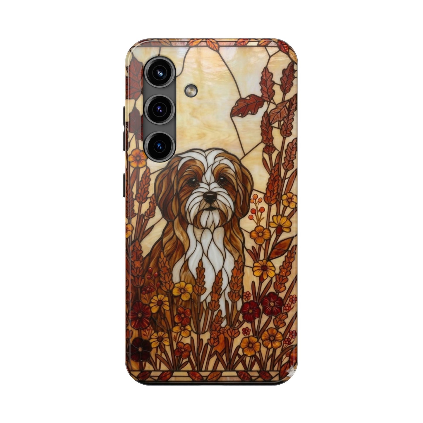 Maltese Stained Glass Style Tough Case — Autumn Warmth Theme