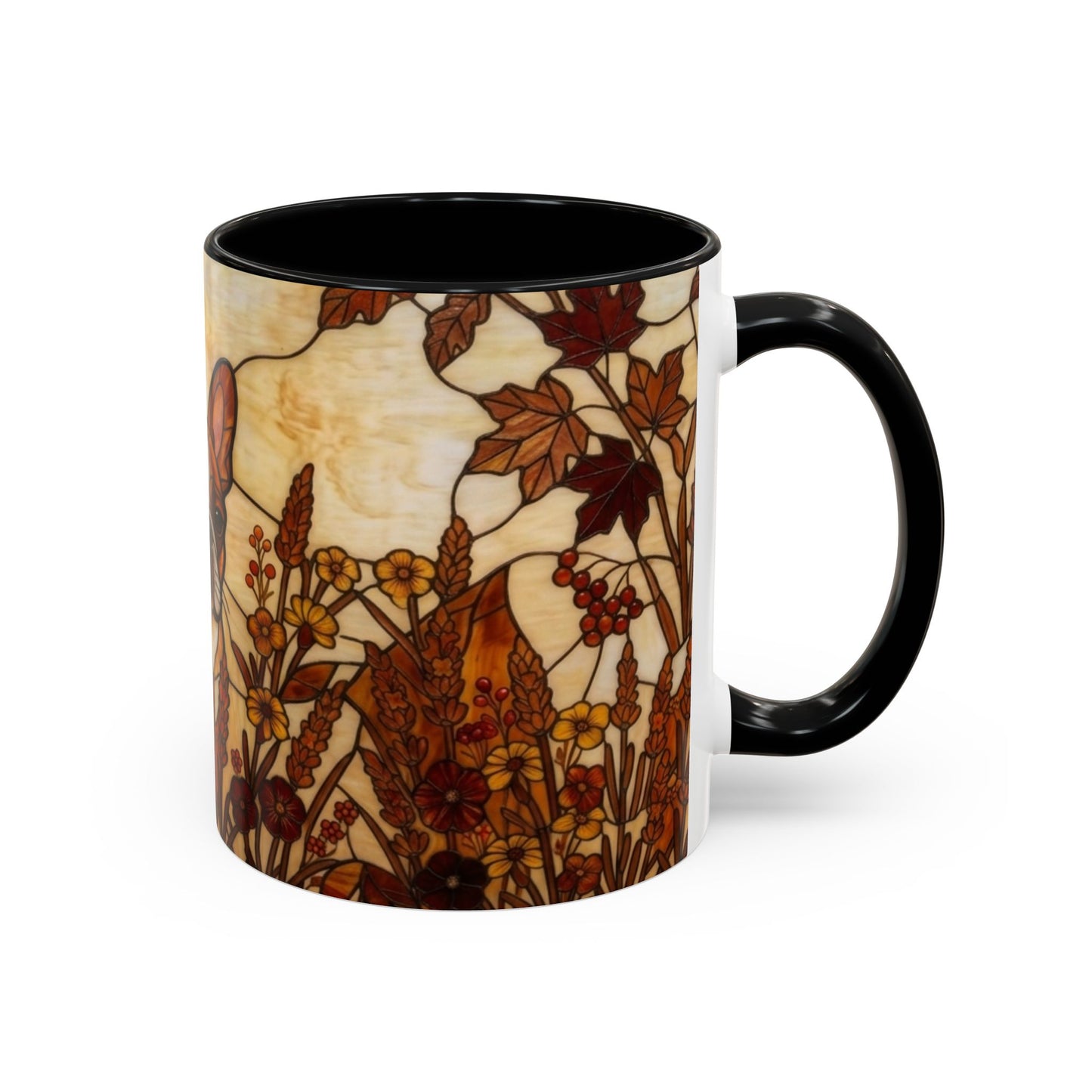 Stained Glass French Bulldog Coffee Mug — Autmn Warmth Theme