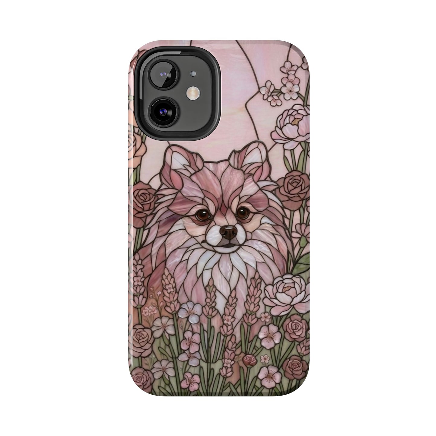 Shih Tzu Stained Glass Style Tough Case — Rose Garden Theme