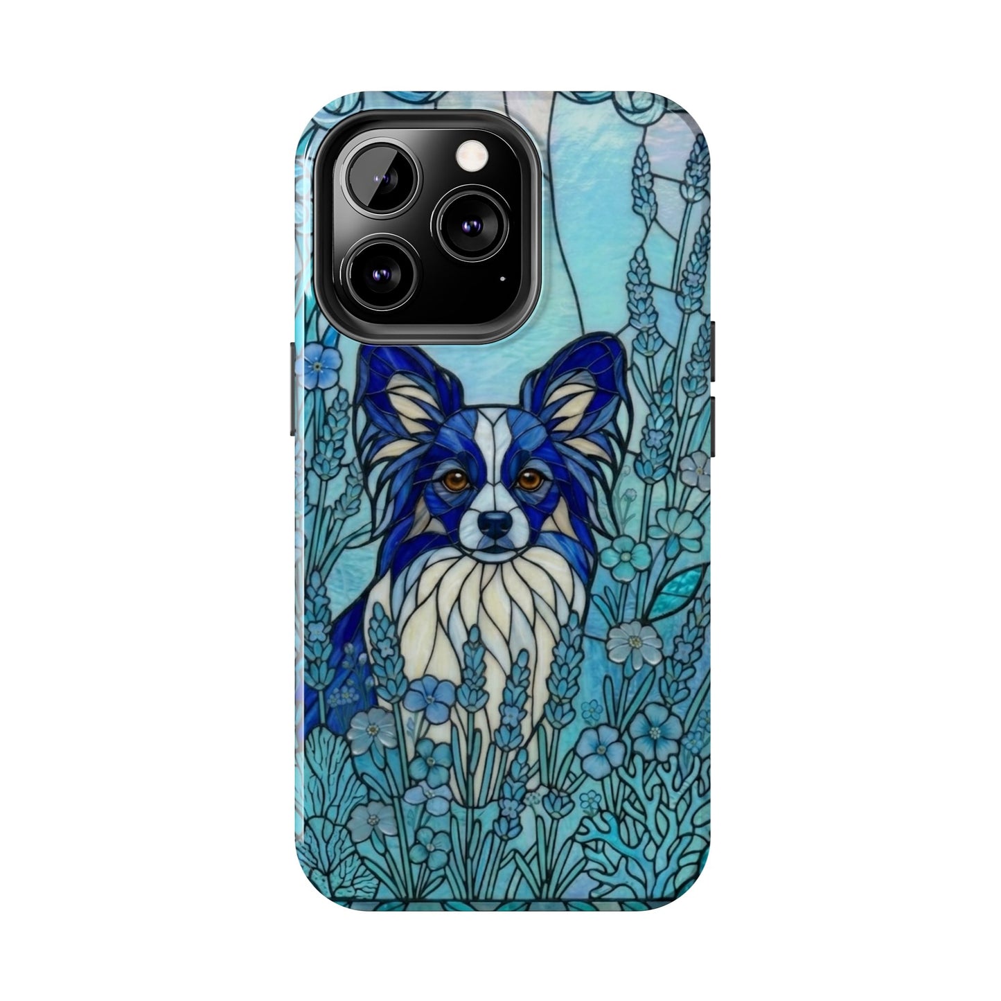 Papillon Stained Glass Style Tough Case — Ocean Blue Theme