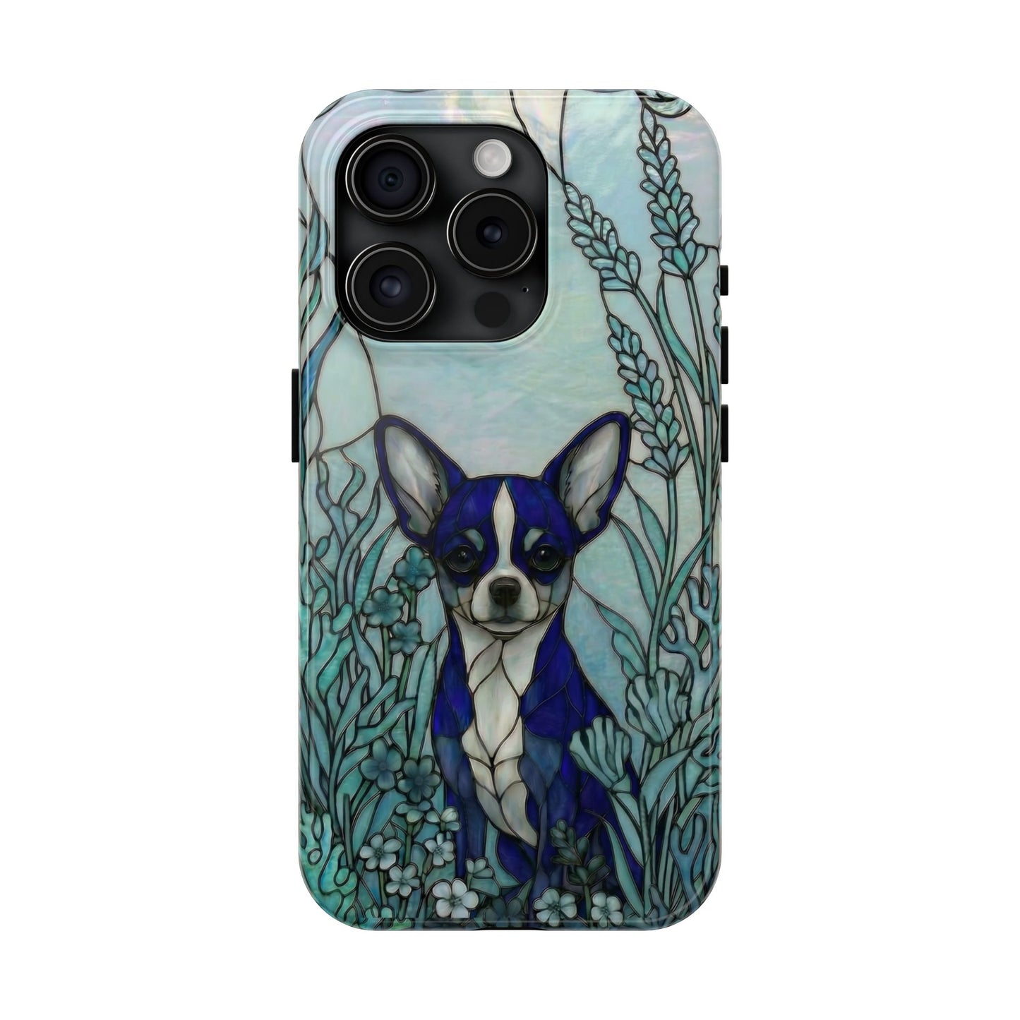 Chihuahua Stained Glass Style Tough Case — Alert & True Theme