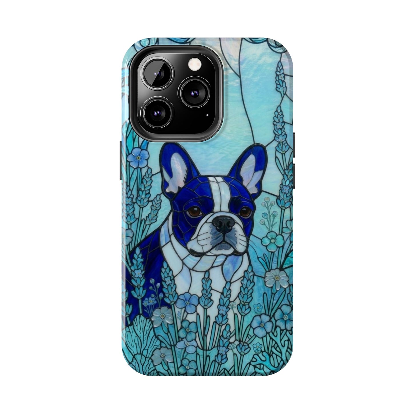Frenchie Stained Glass Style Tough Case — Ocean Theme