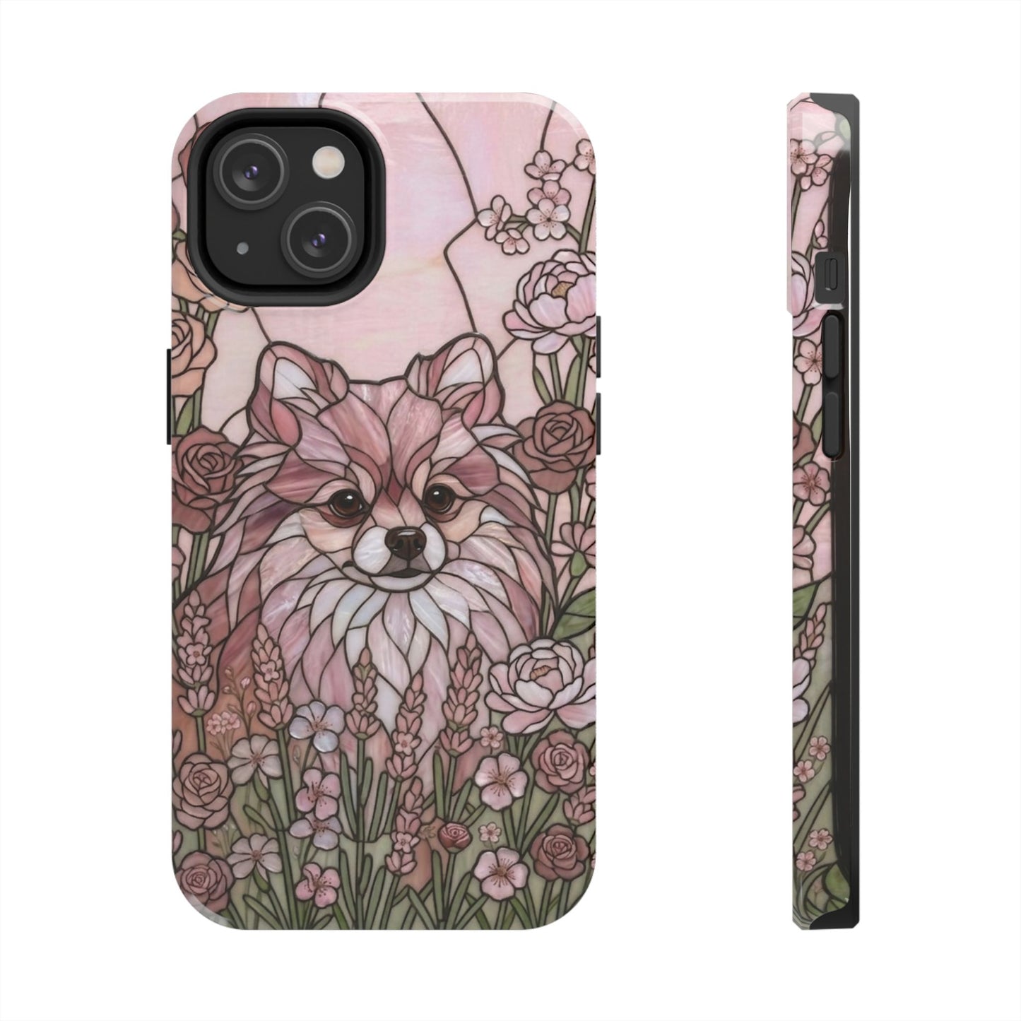 Shih Tzu Stained Glass Style Tough Case — Rose Garden Theme