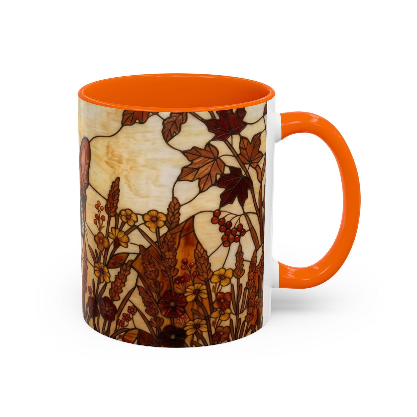 Stained Glass French Bulldog Coffee Mug — Autmn Warmth Theme
