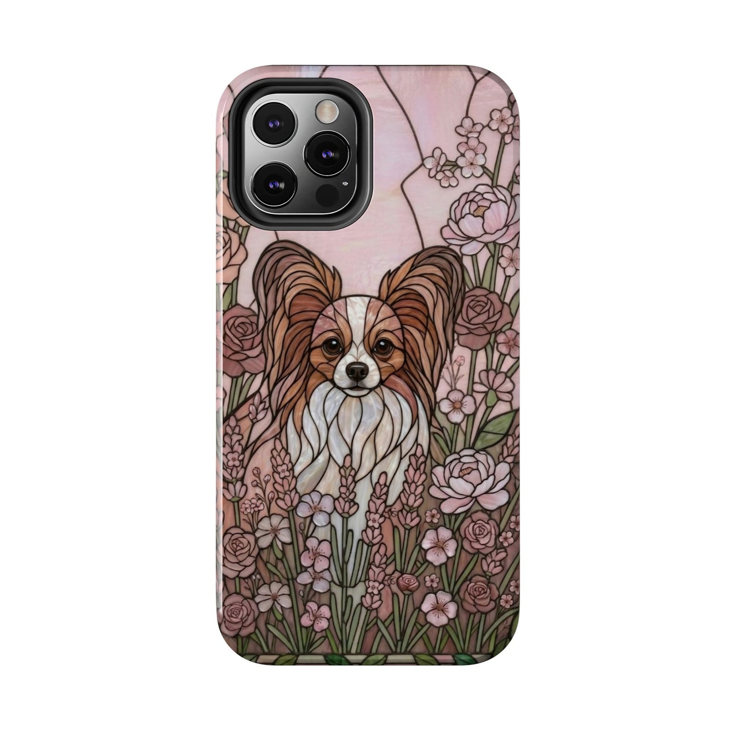 Papillon Stained Glass Style Tough Case — Rose Garden Theme
