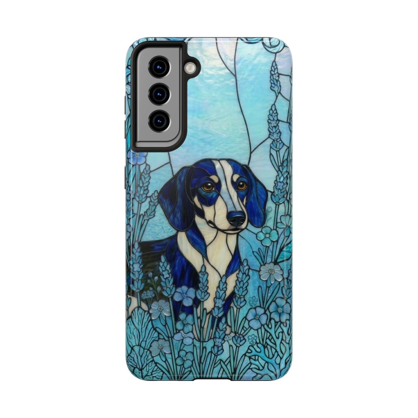 Dachshund Stained Glass Style Tough Case — Ocean Theme