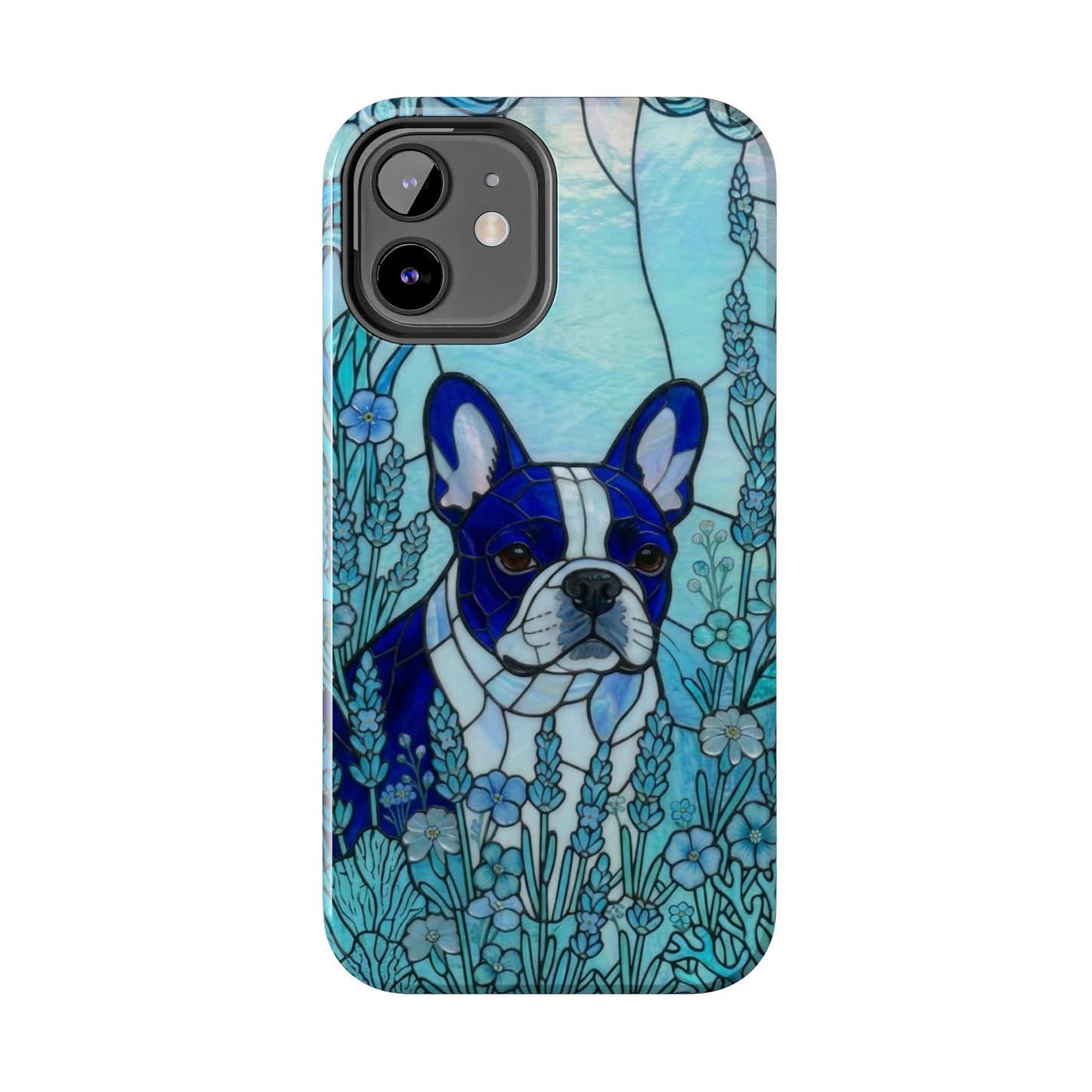 Frenchie Stained Glass Style Tough Case — Ocean Theme