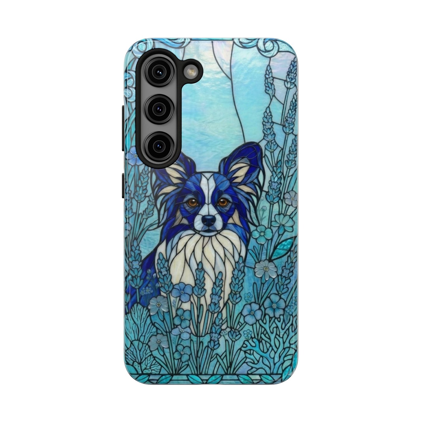 Papillon Stained Glass Style Tough Case — Ocean Blue Theme